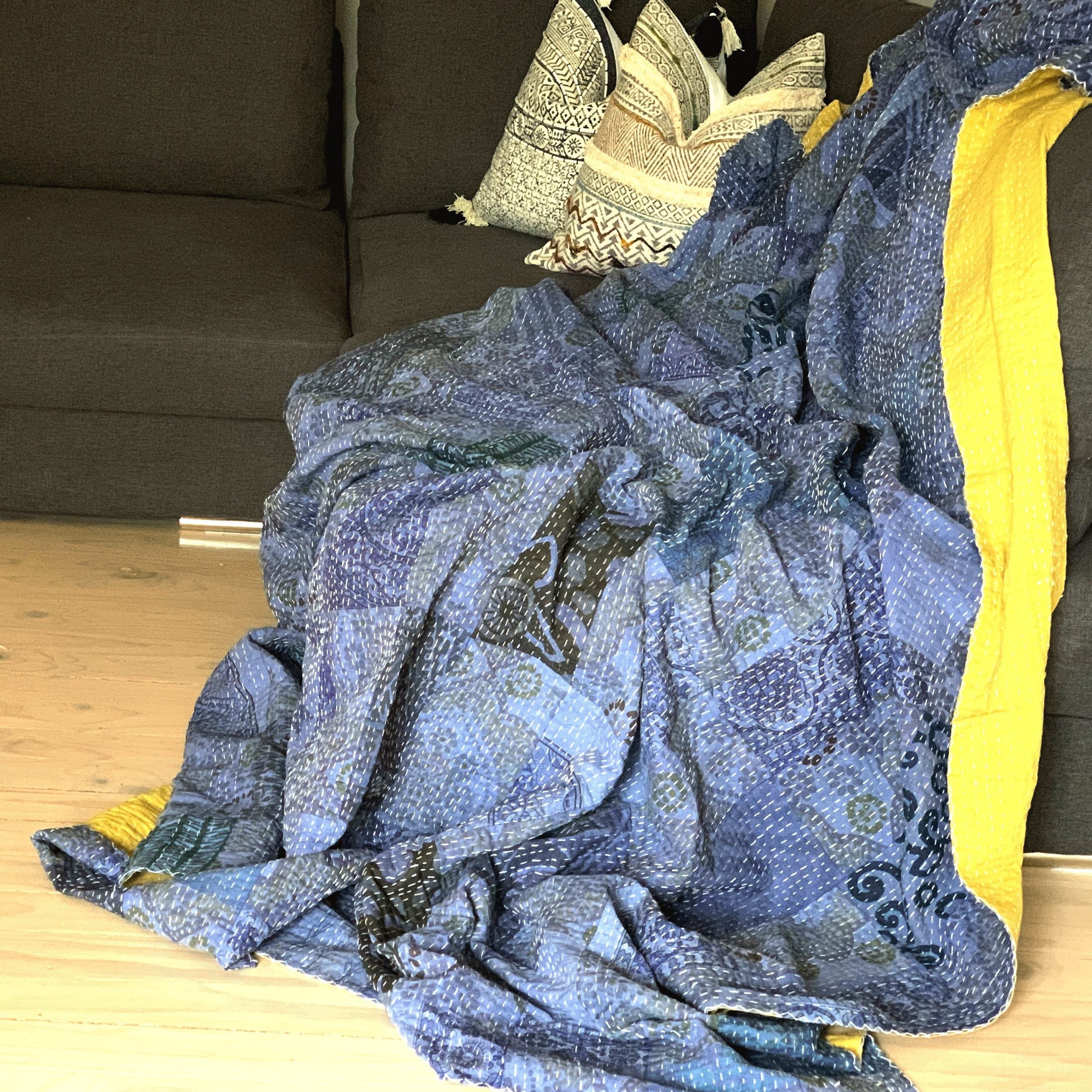 Linen Connections Indian Kantha Quilt - Aurora