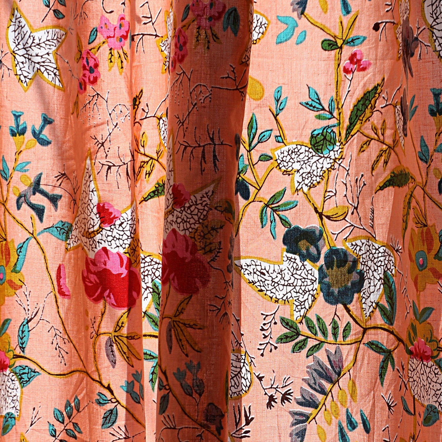 'Blooming Botanicals' 100% Cotton Boho Curtains