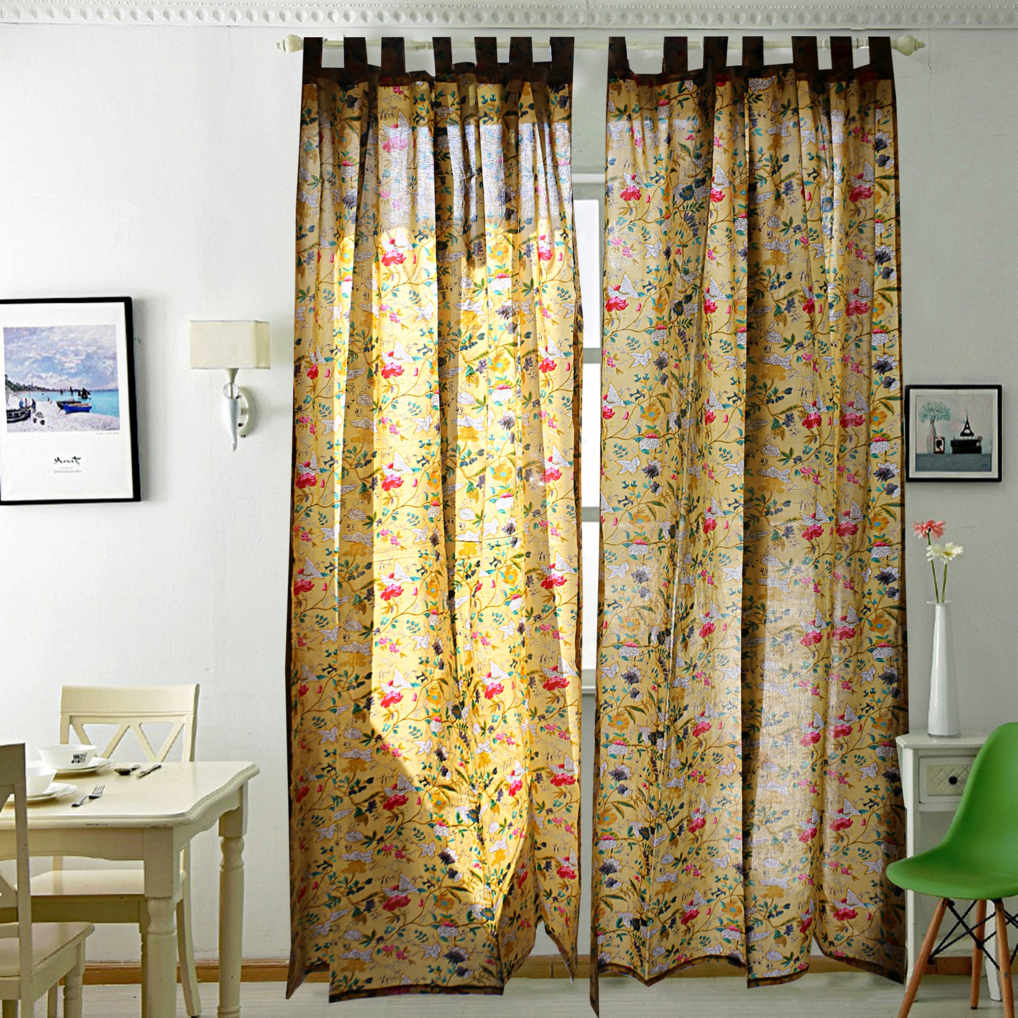 'Nature's Palette' 100% Cotton Boho Curtains