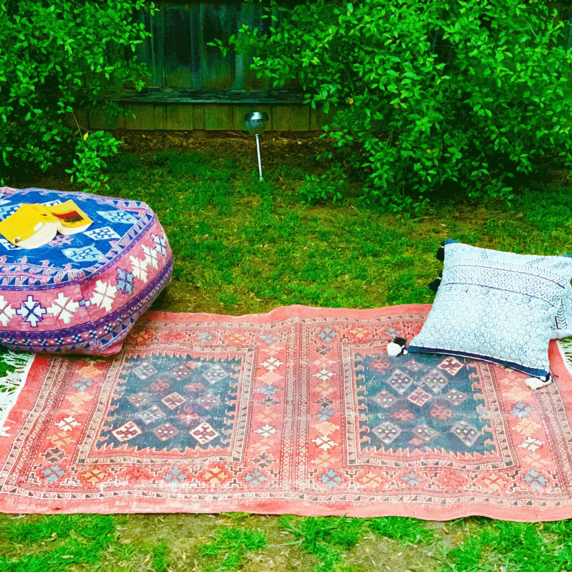 Moroccan Ottoman Cushion Cover, Pouf - Azure Footstool