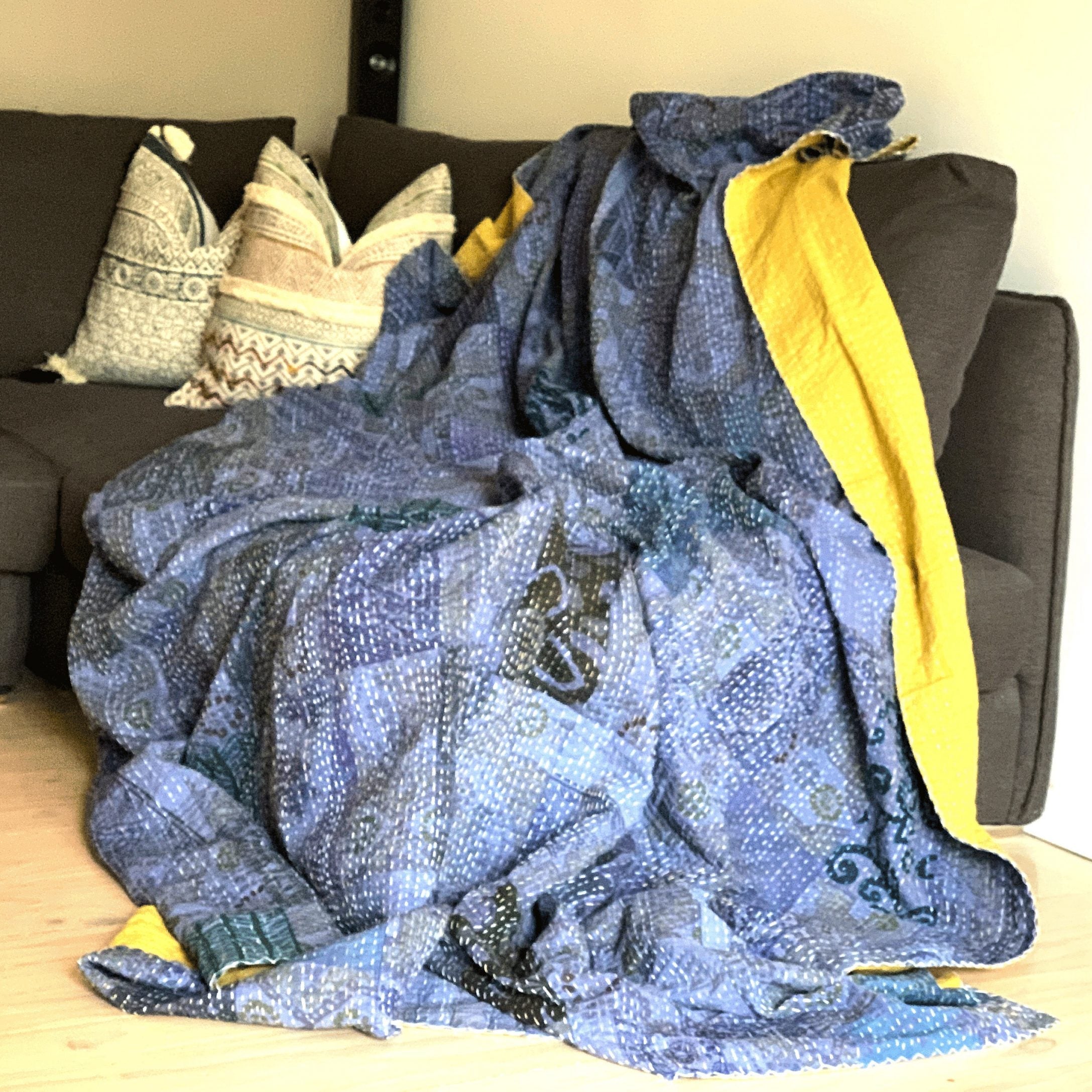 Linen Connections Indian Kantha Quilt - Aurora