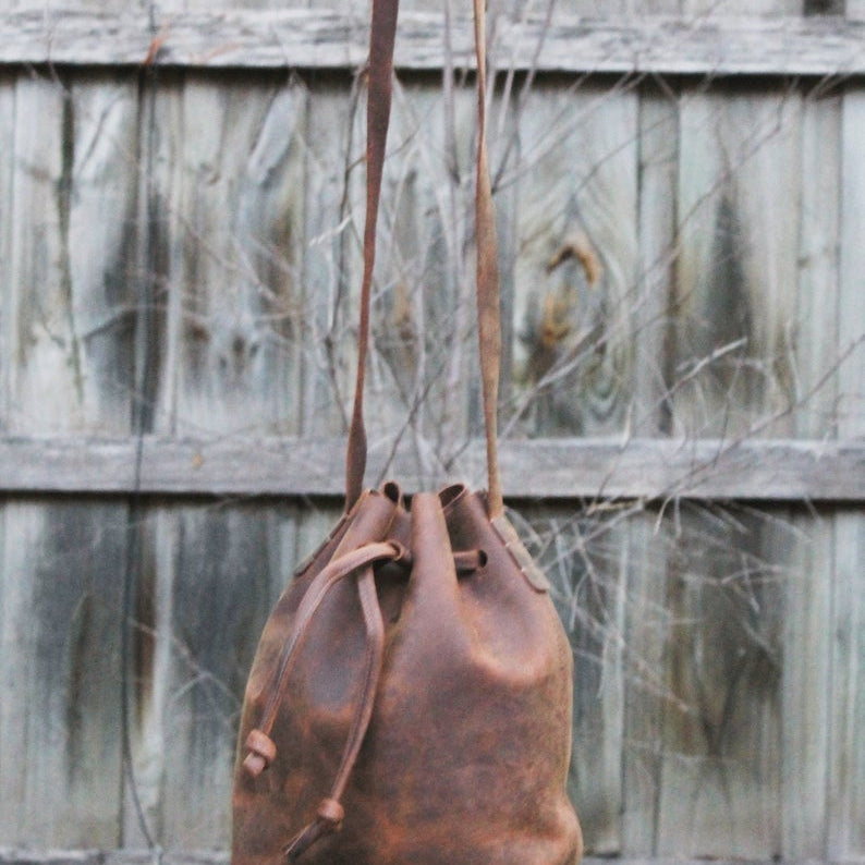 Tan Leather Crossbody Bag - Minimalist Small Purse