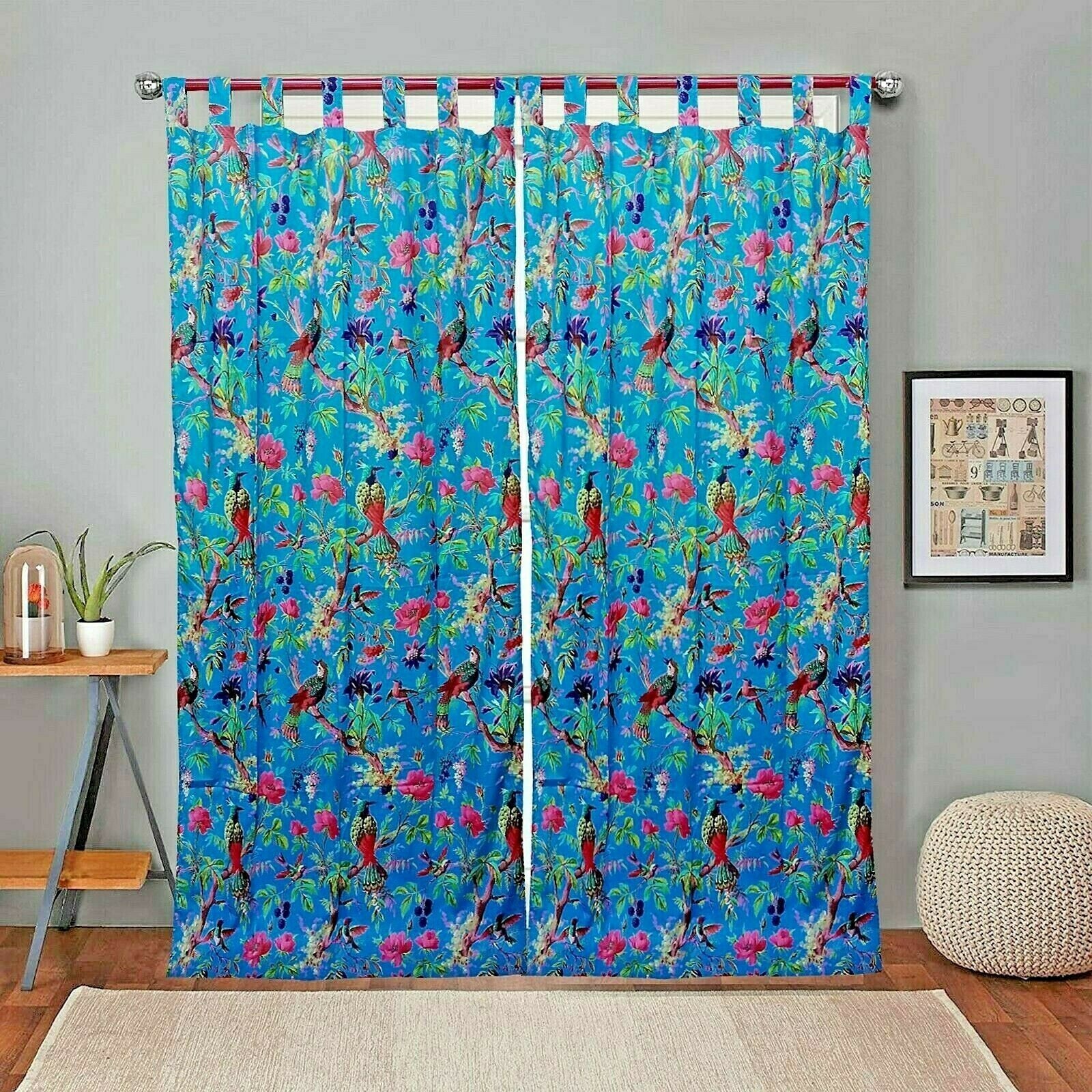 'Nature's Symphony' 100% Cotton Boho Curtains