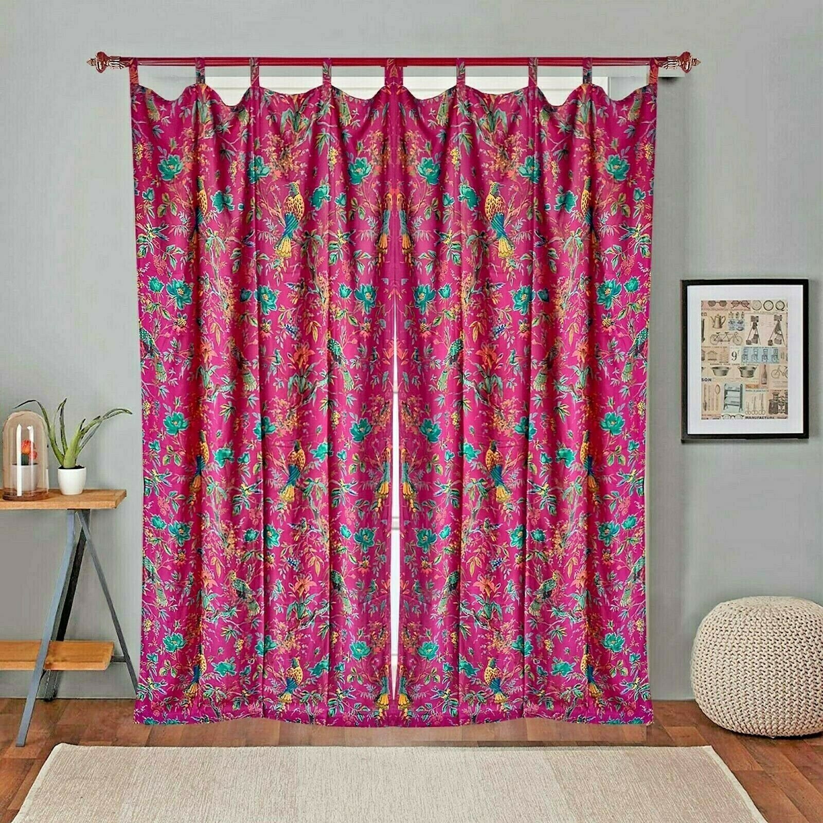 'Blooming Dreams' 100% Cotton Boho Curtains