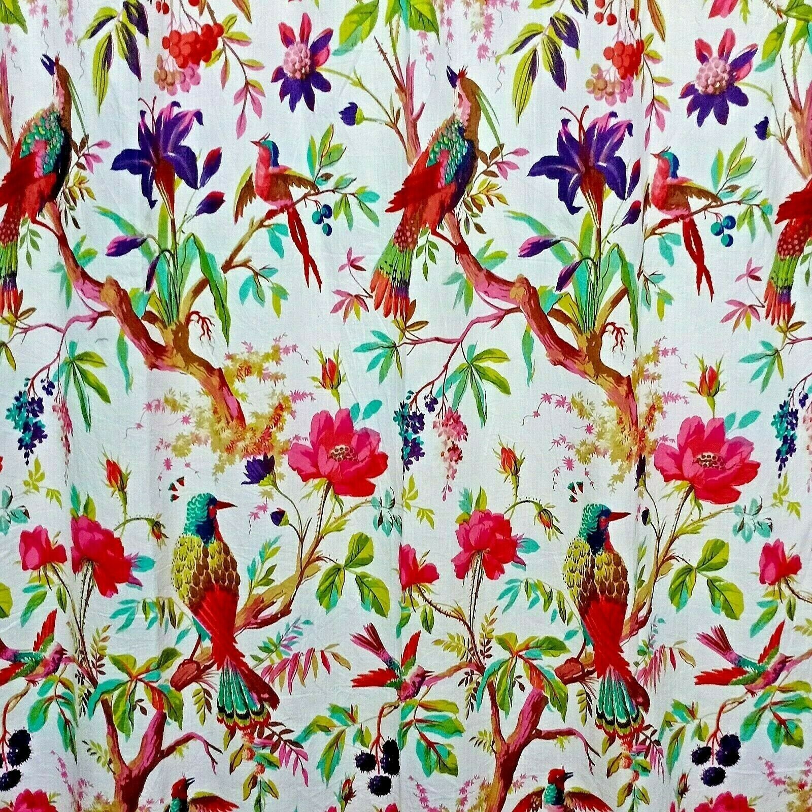'Vivid Paradise' 100% Cotton Boho Curtains