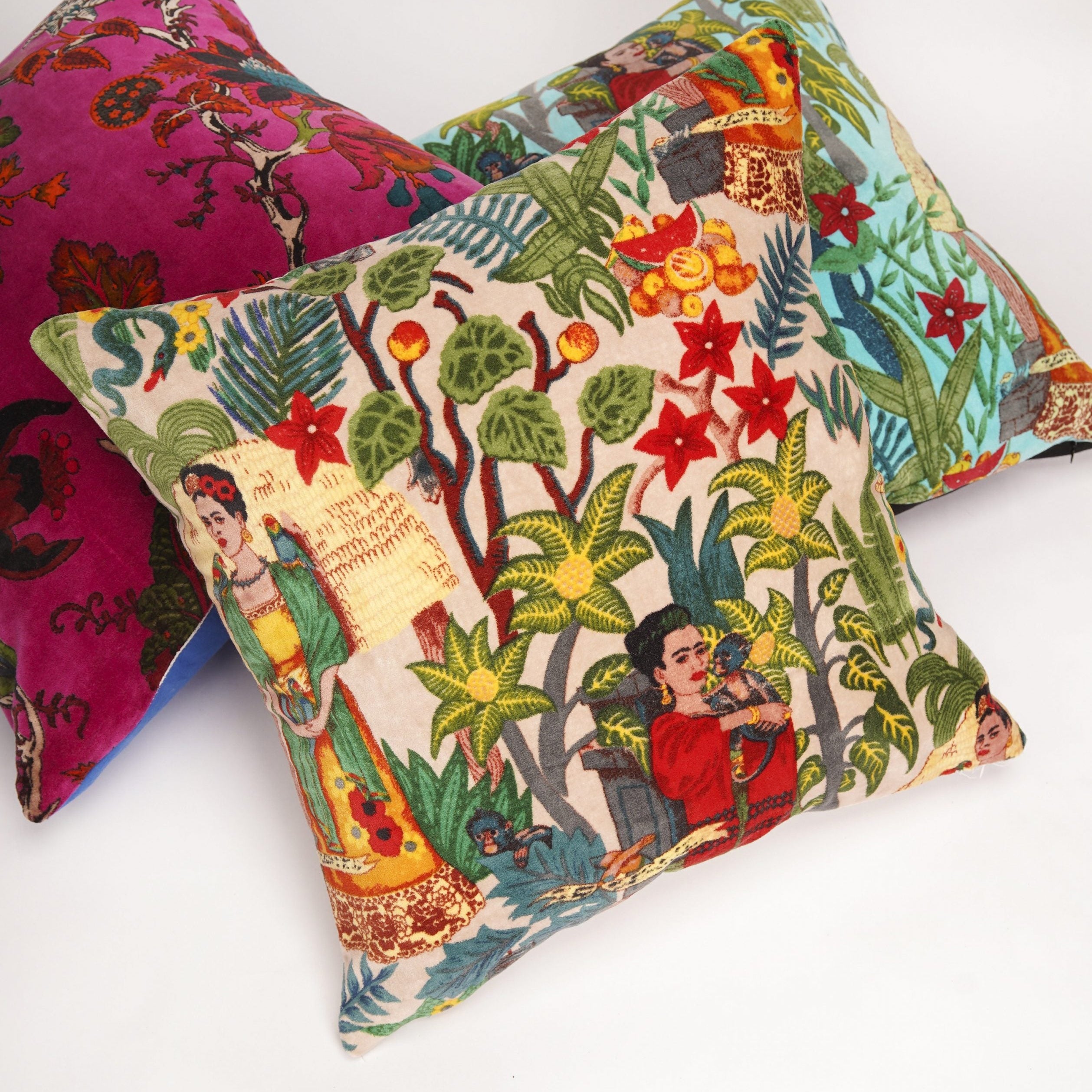Linen Connections Velvet Cushion Covers - Kahlo's Garden