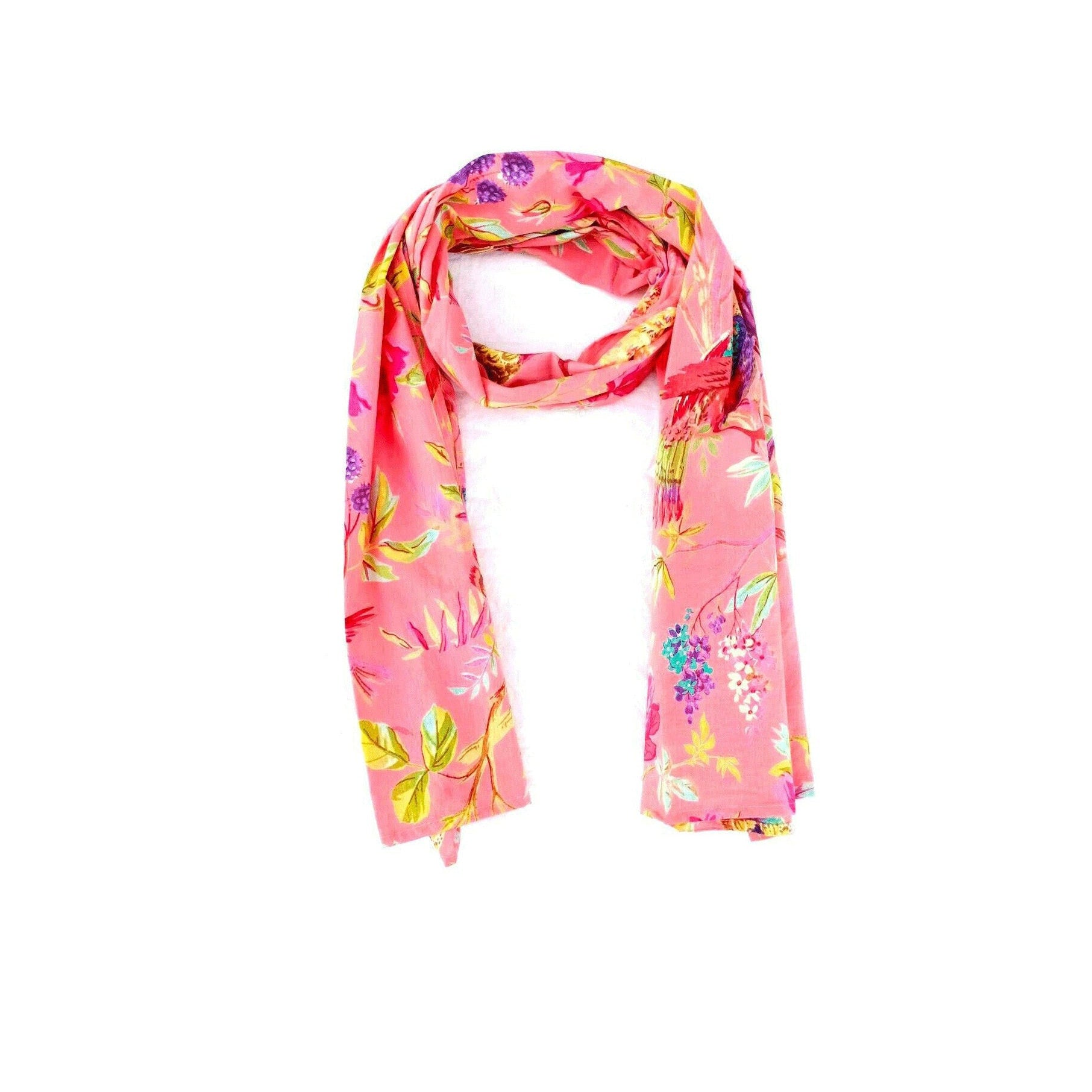 'Gardenia Glamour' 100% Cotton Scarf