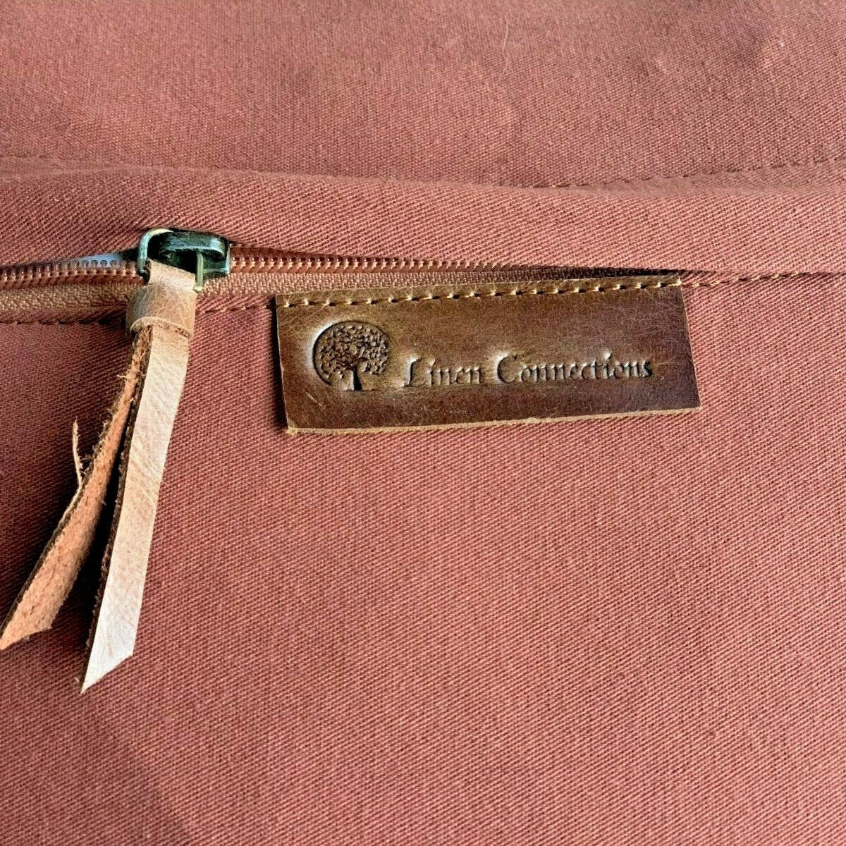 Premium handmade leather cushion cover by Linen Connections – rustic and modern styling