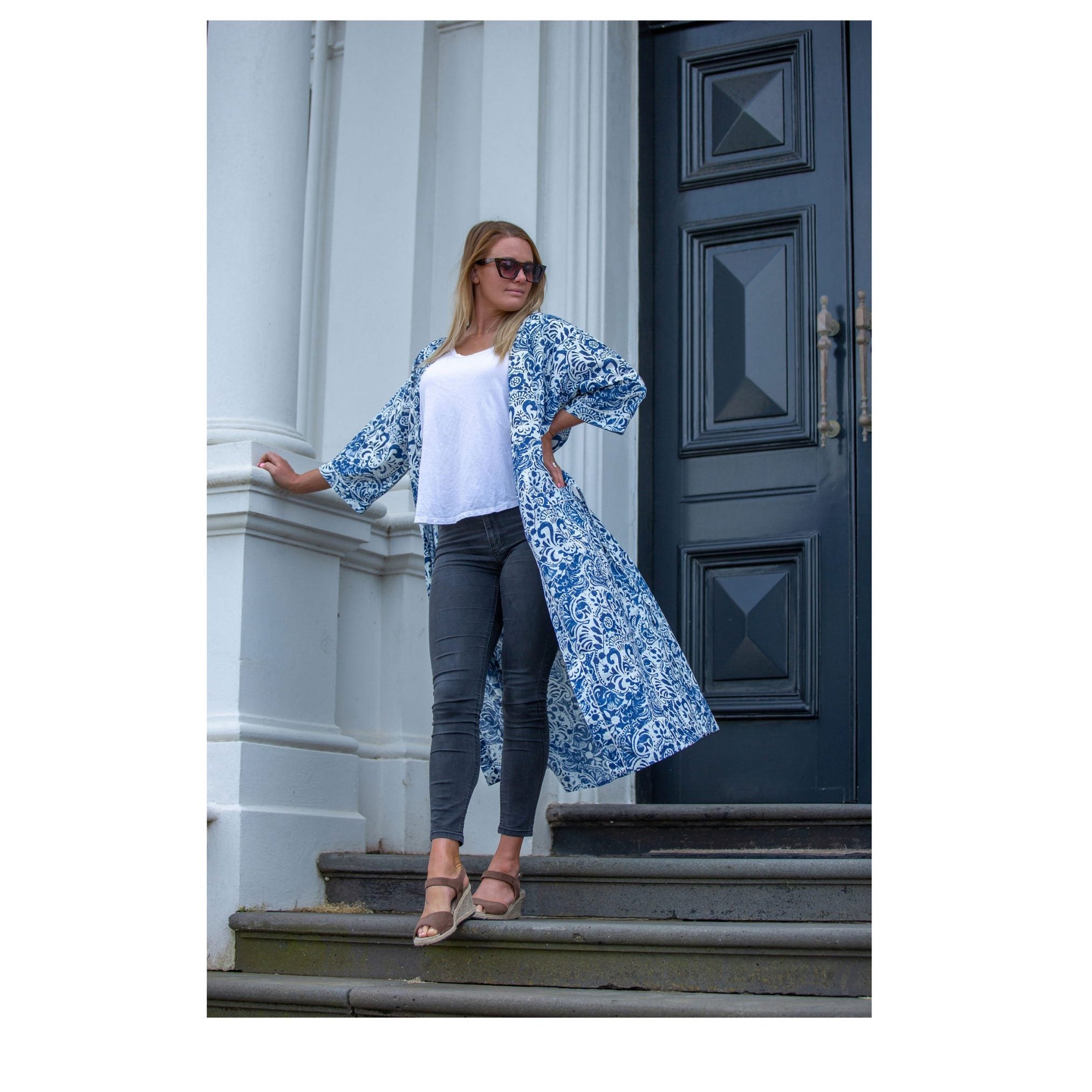 'Linen Connection Precious Piece' Kimono 100% Cotton Bathrobe