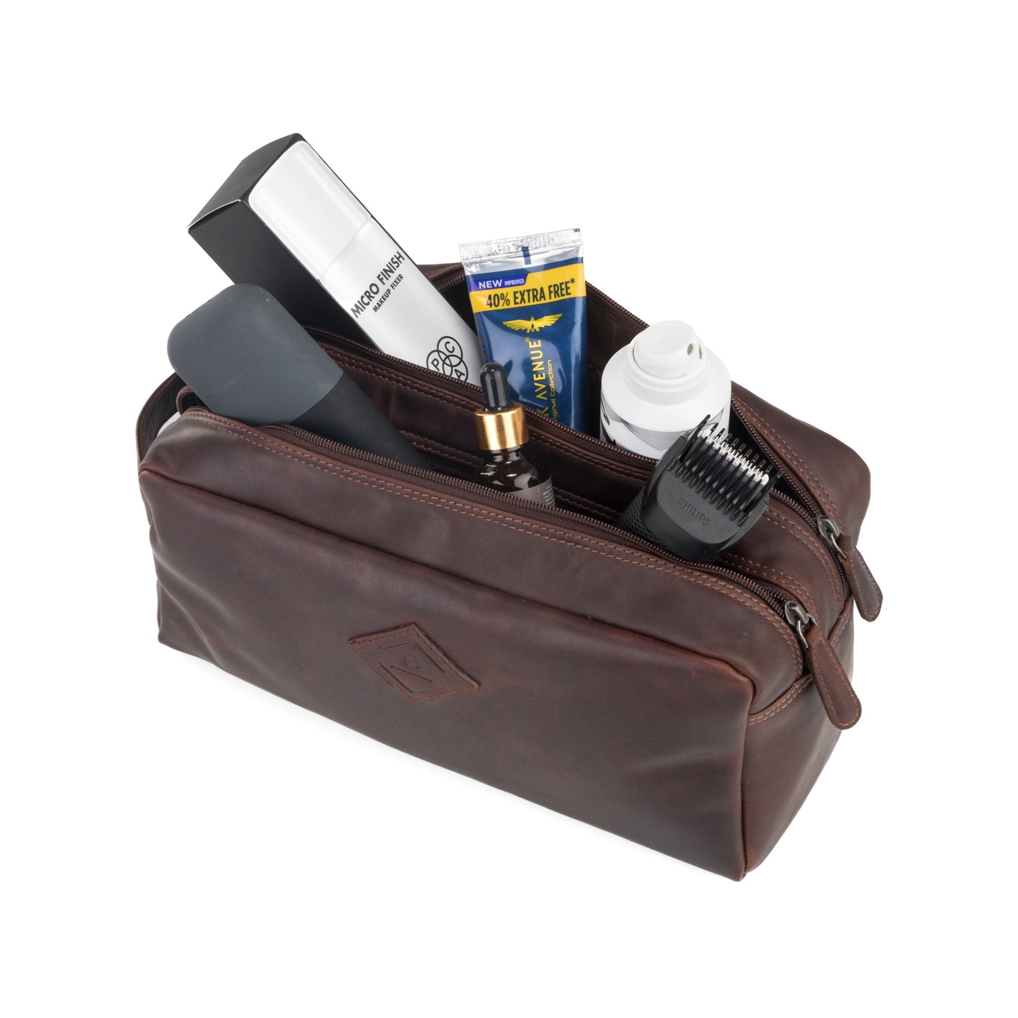 Eve Large Leather Toiletry Bag - Sleek & Spacious