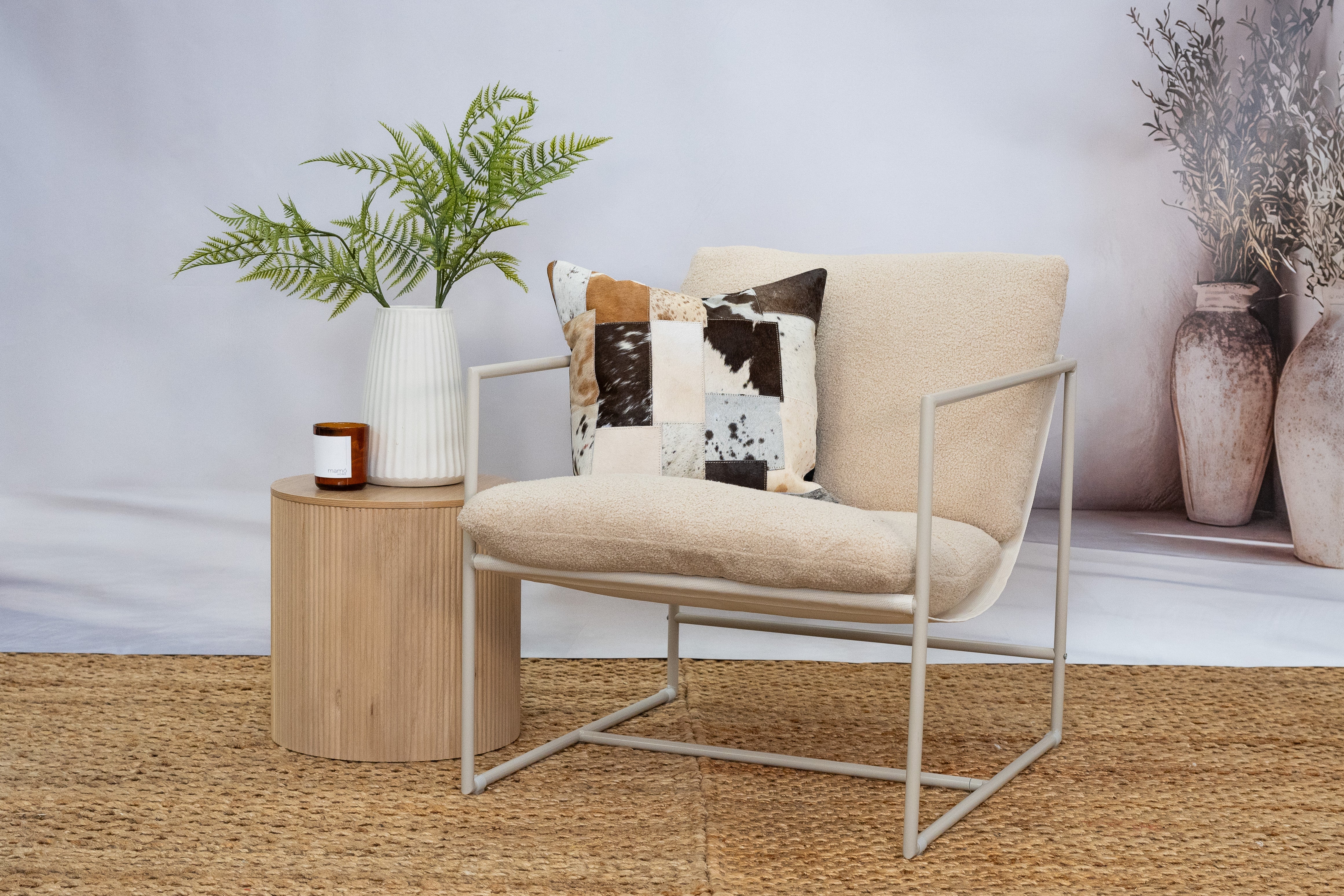 Natural Hide Cowhide Cushion - Handmade Patchwork 45x45