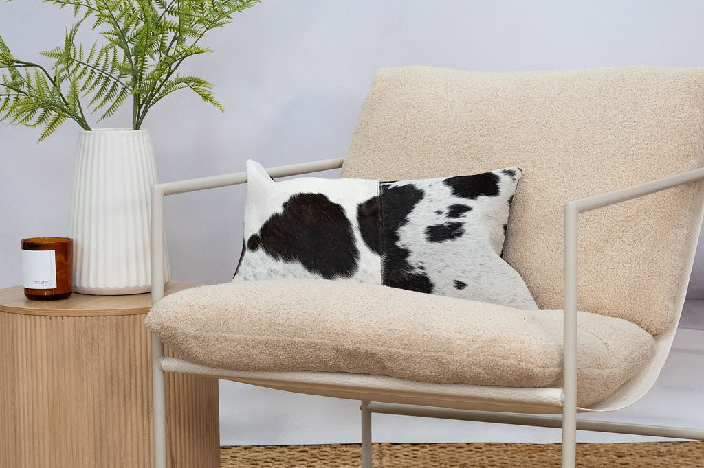Cowhide Cushion Black/White - Luxe Contrast