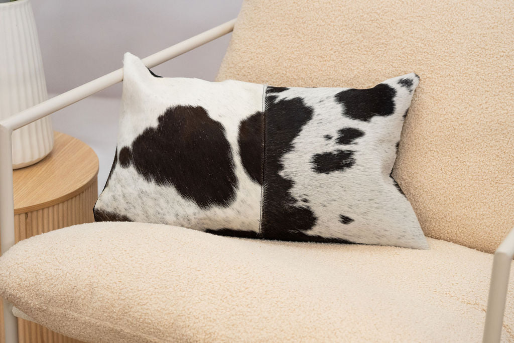 Cowhide Cushion Black/White - Luxe Contrast