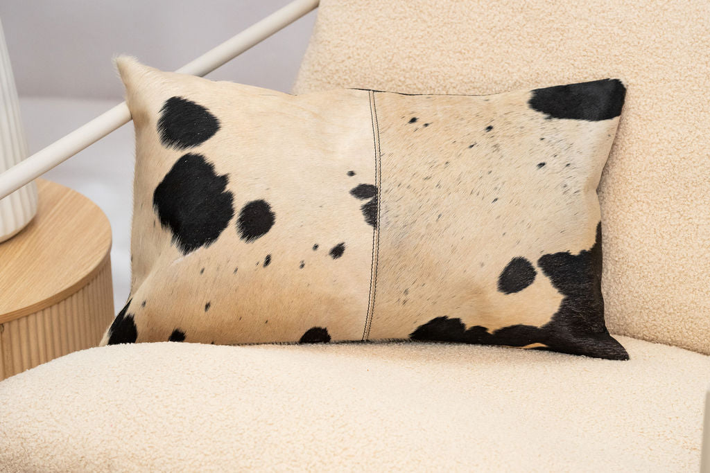 Cowhide Cushion Black/White - Luxe Contrast