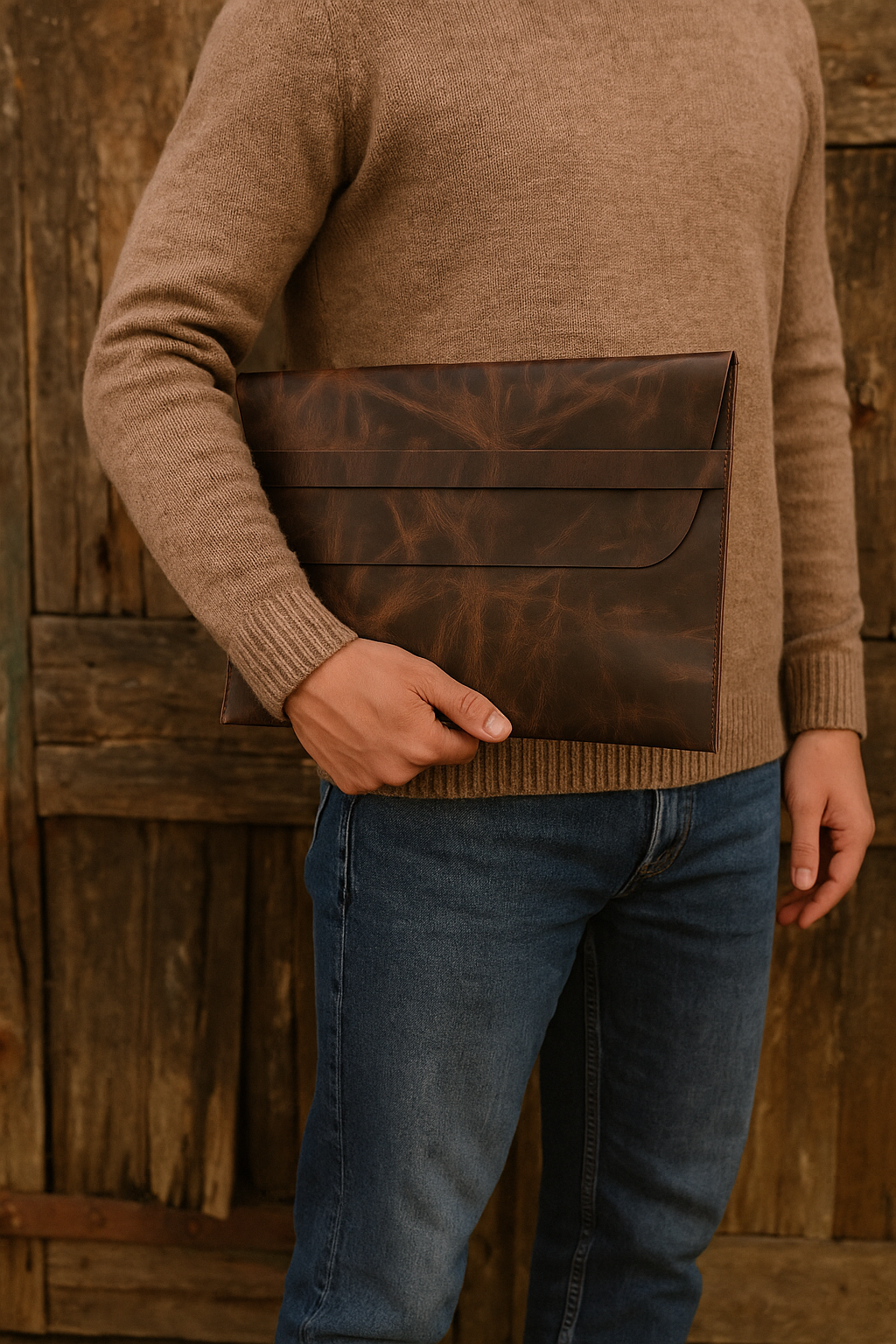 Urban Nomad Leather Laptop Sleeve - Rugged