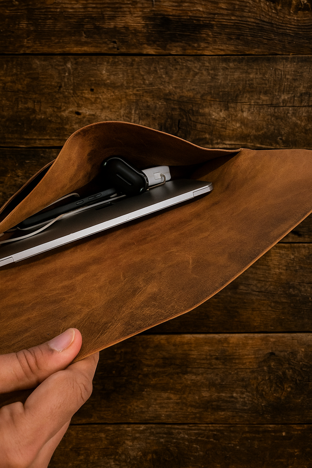 Urban Nomad Leather Laptop Sleeve - Rugged