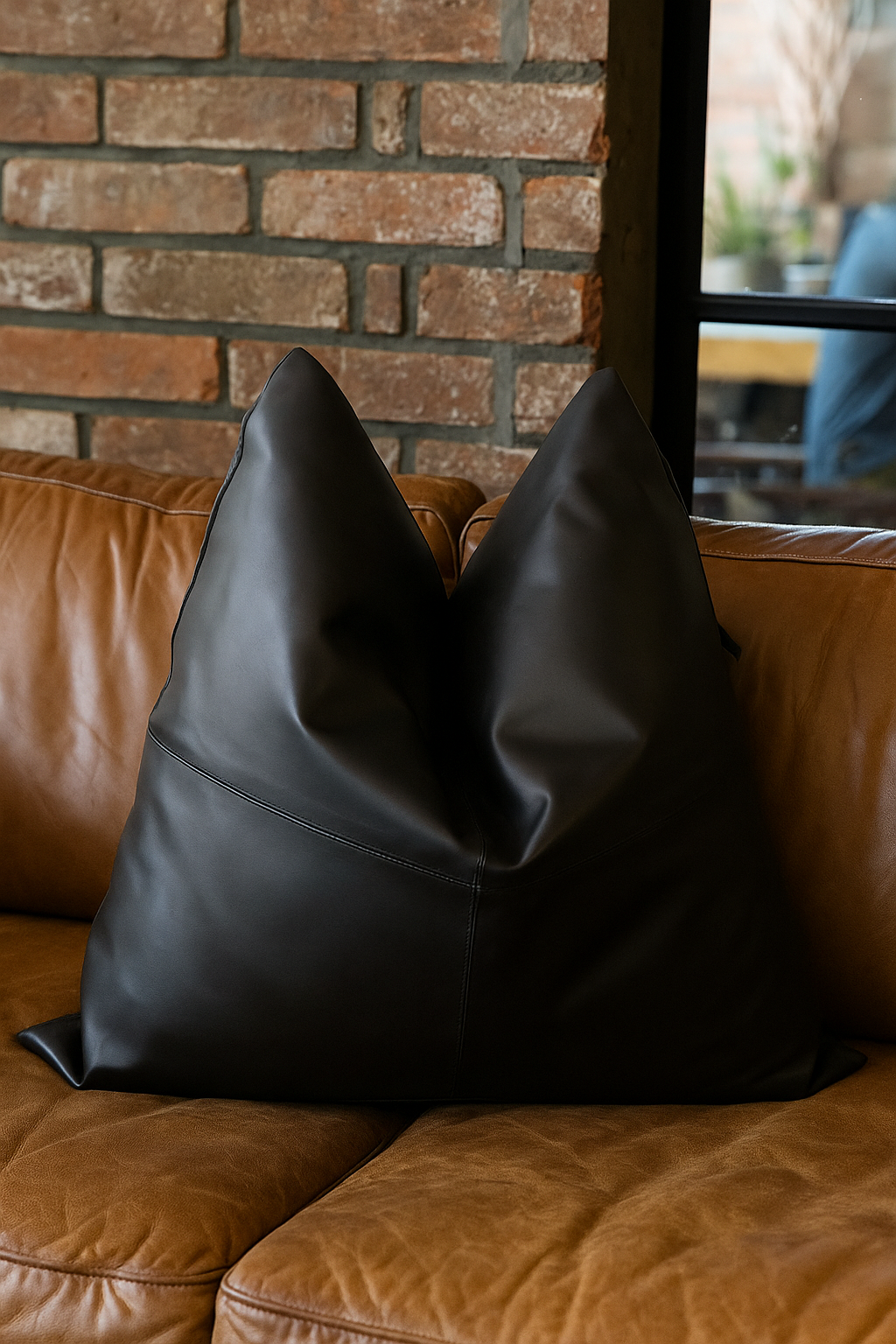 Midnight Luxe Leather/Cotton Cushion - Bold