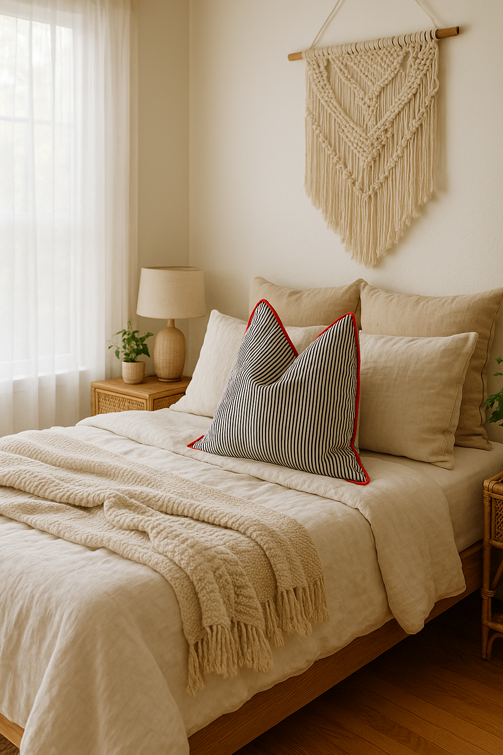 'Blissful Getaway' 100% Handmade Cotton Cushion Cover