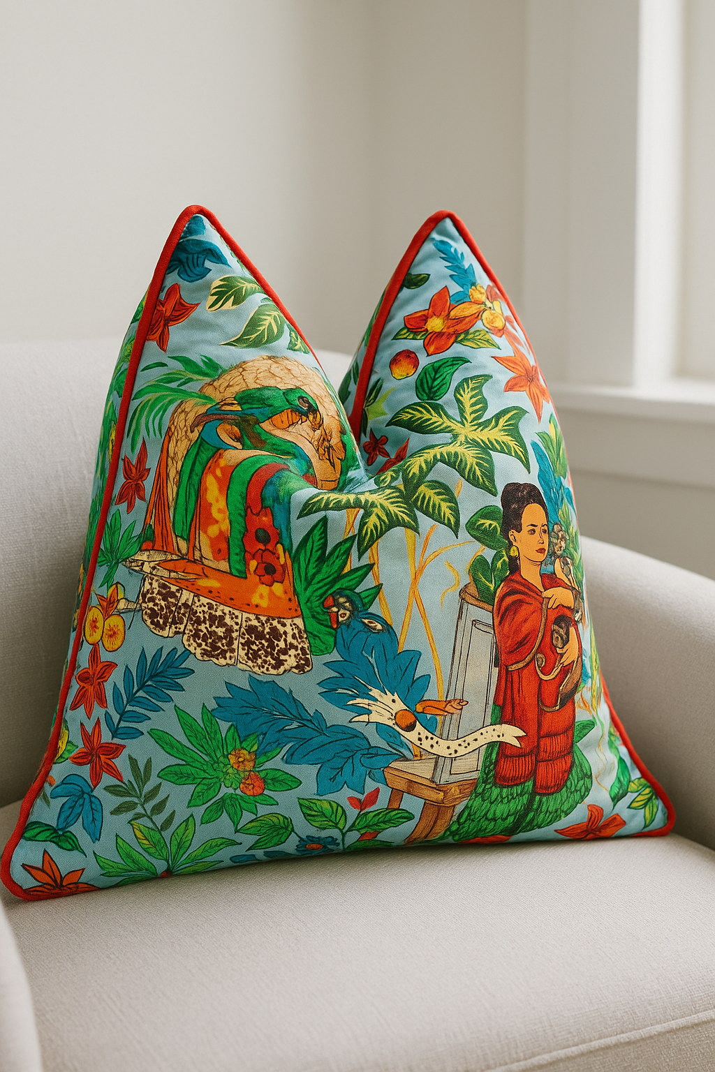 'Ritmo de México' 100% Cotton Cushion Cover - Frida Inspired