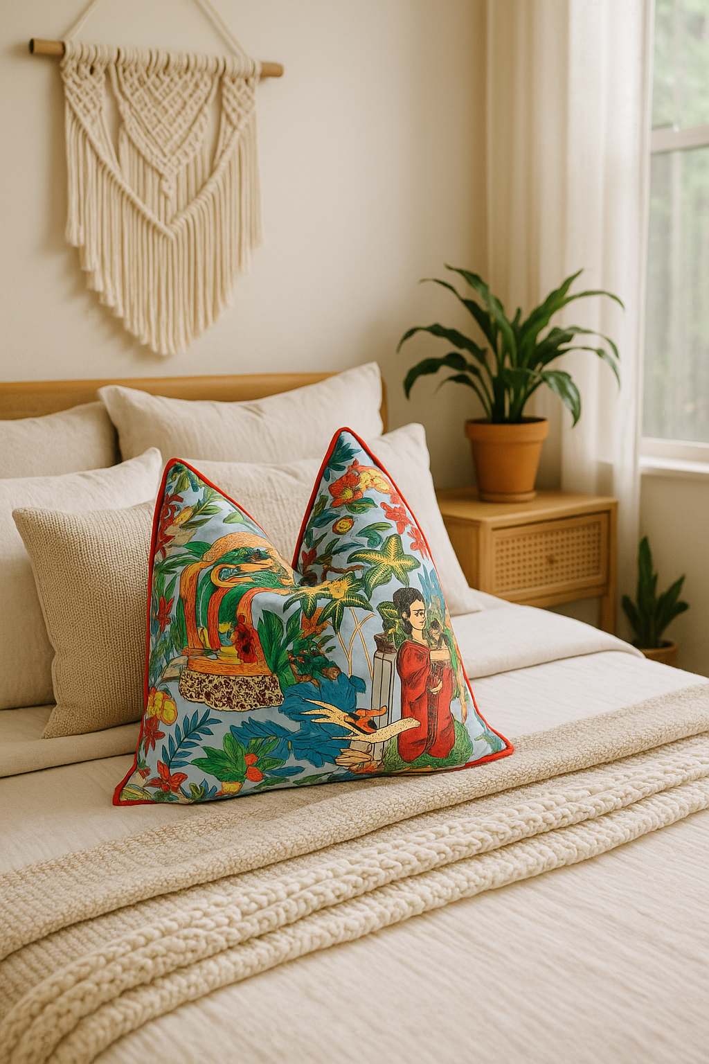 'Ritmo de México' 100% Cotton Cushion Cover - Frida Inspired