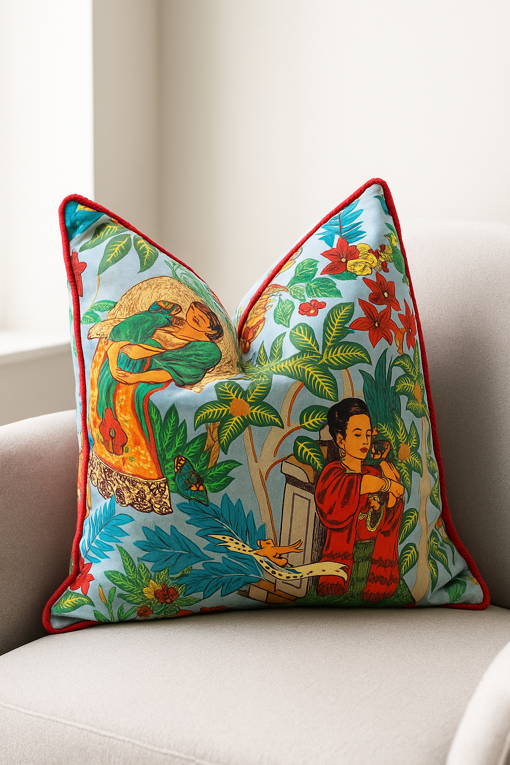 'Ritmo de México' 100% Cotton Cushion Cover - Frida Inspired