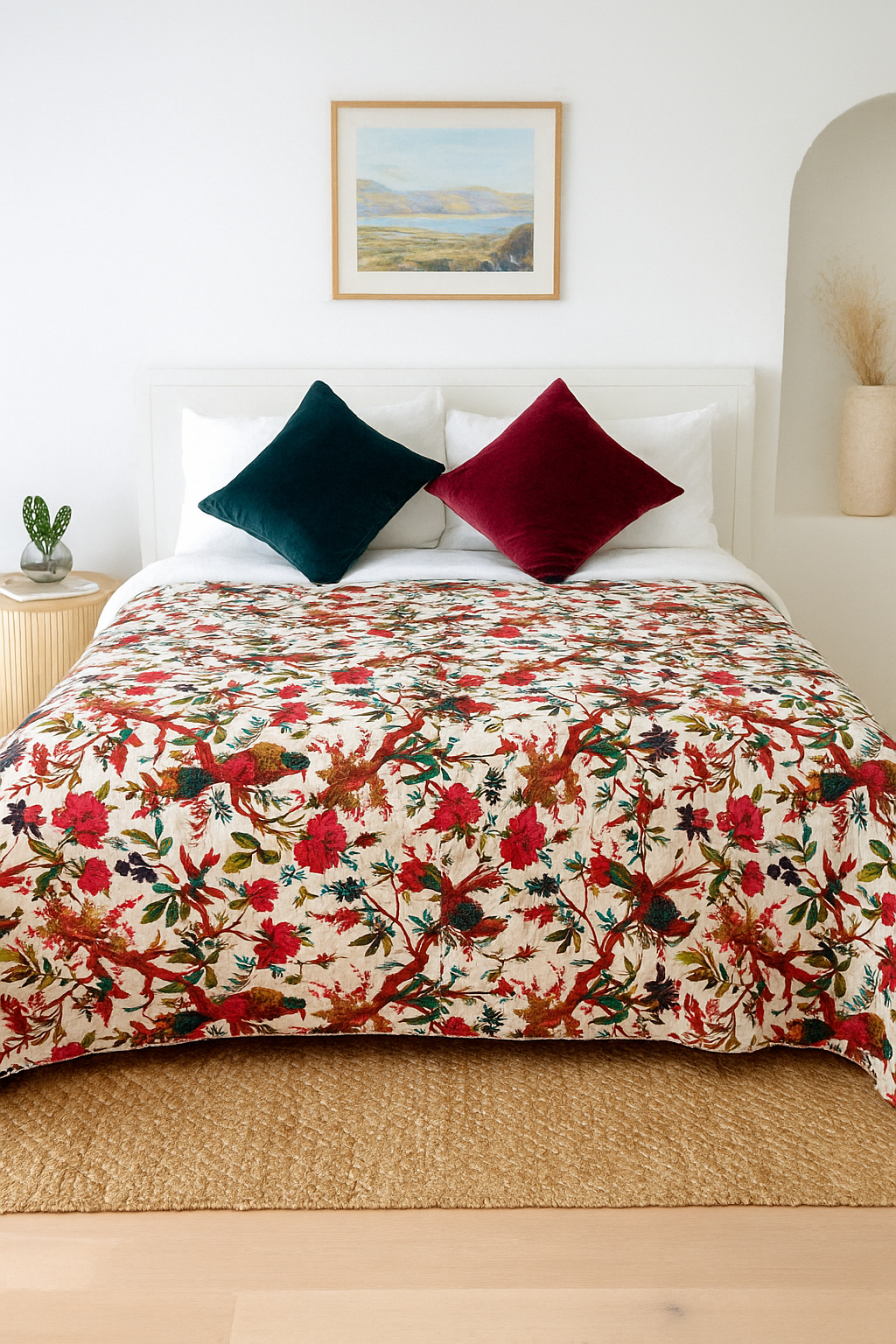 Tropical Birds Velvet Quilt – Artisan Block Print