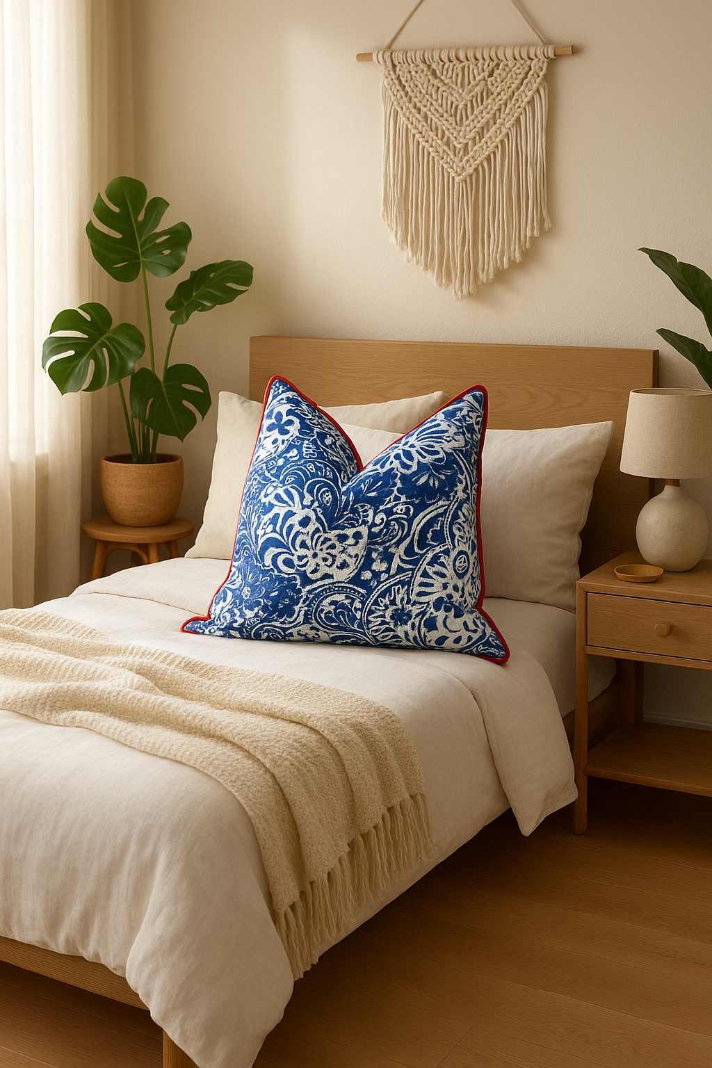 'Timeless Florals' 100% Handmade Cotton Cushion Cover