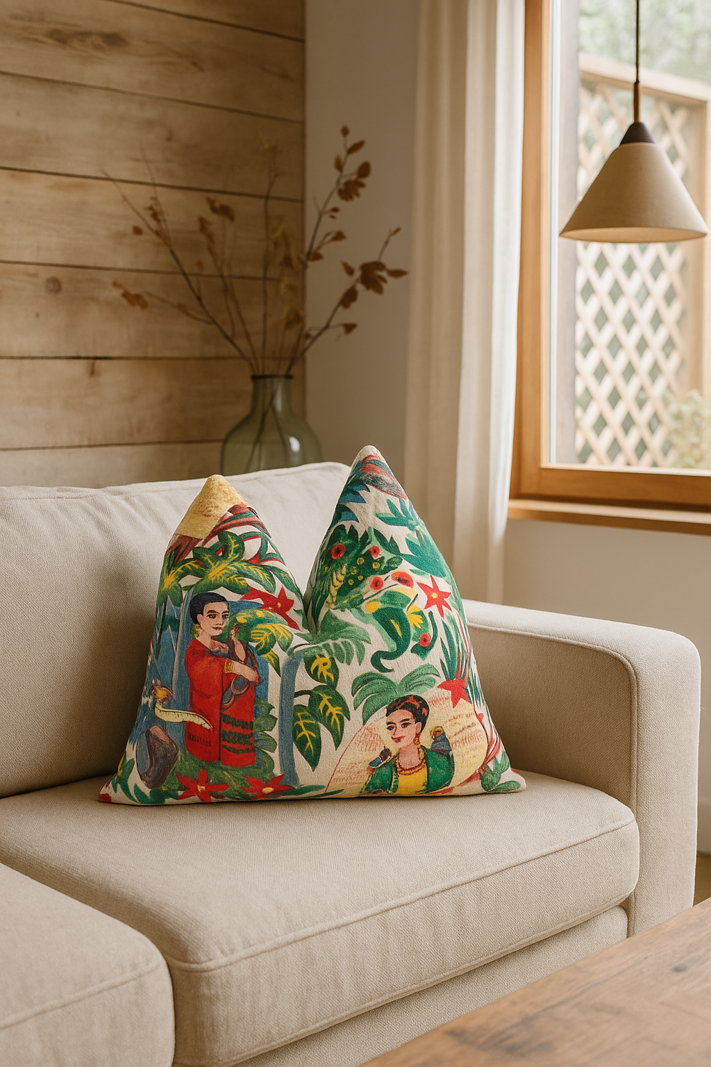100% Cotton Velvet Cushion Cover - Vivid Frida
