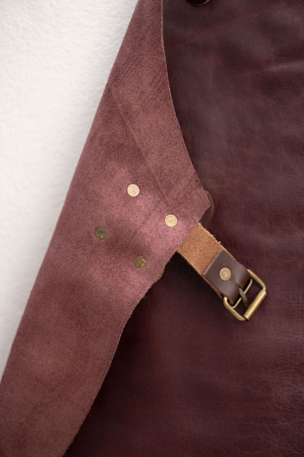 Luxury espresso brown leather apron for barber chef and artisan work