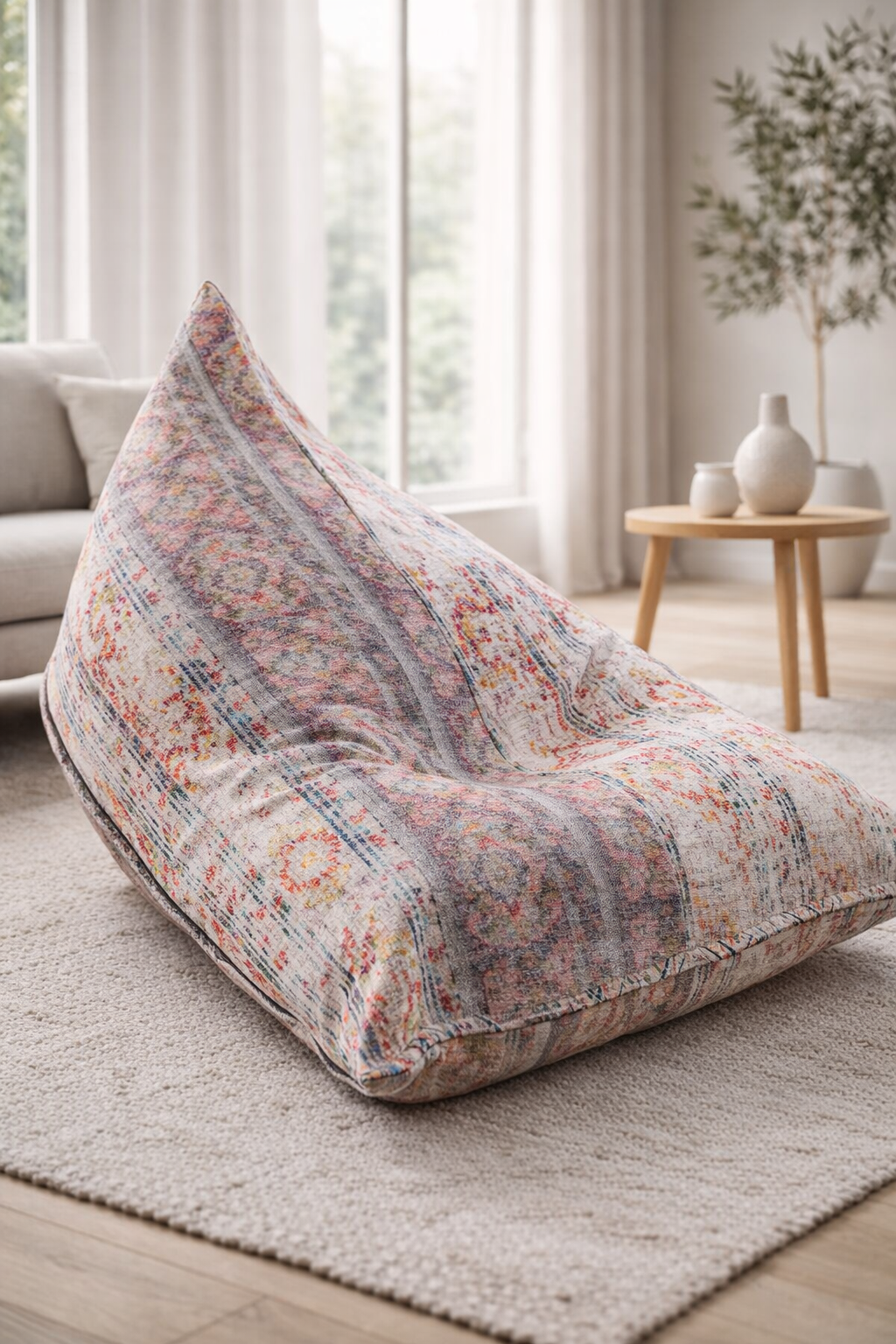 aesthetic boho lounge seating for reading corner
modern floor cushion chair by Linen Connections