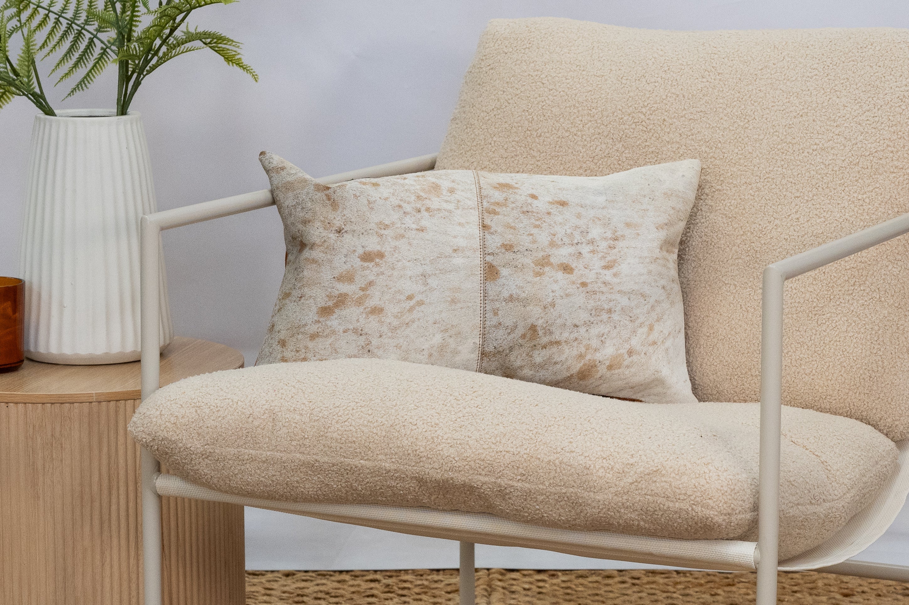 Cowhide Cushion Brown/White - Rustic Chic