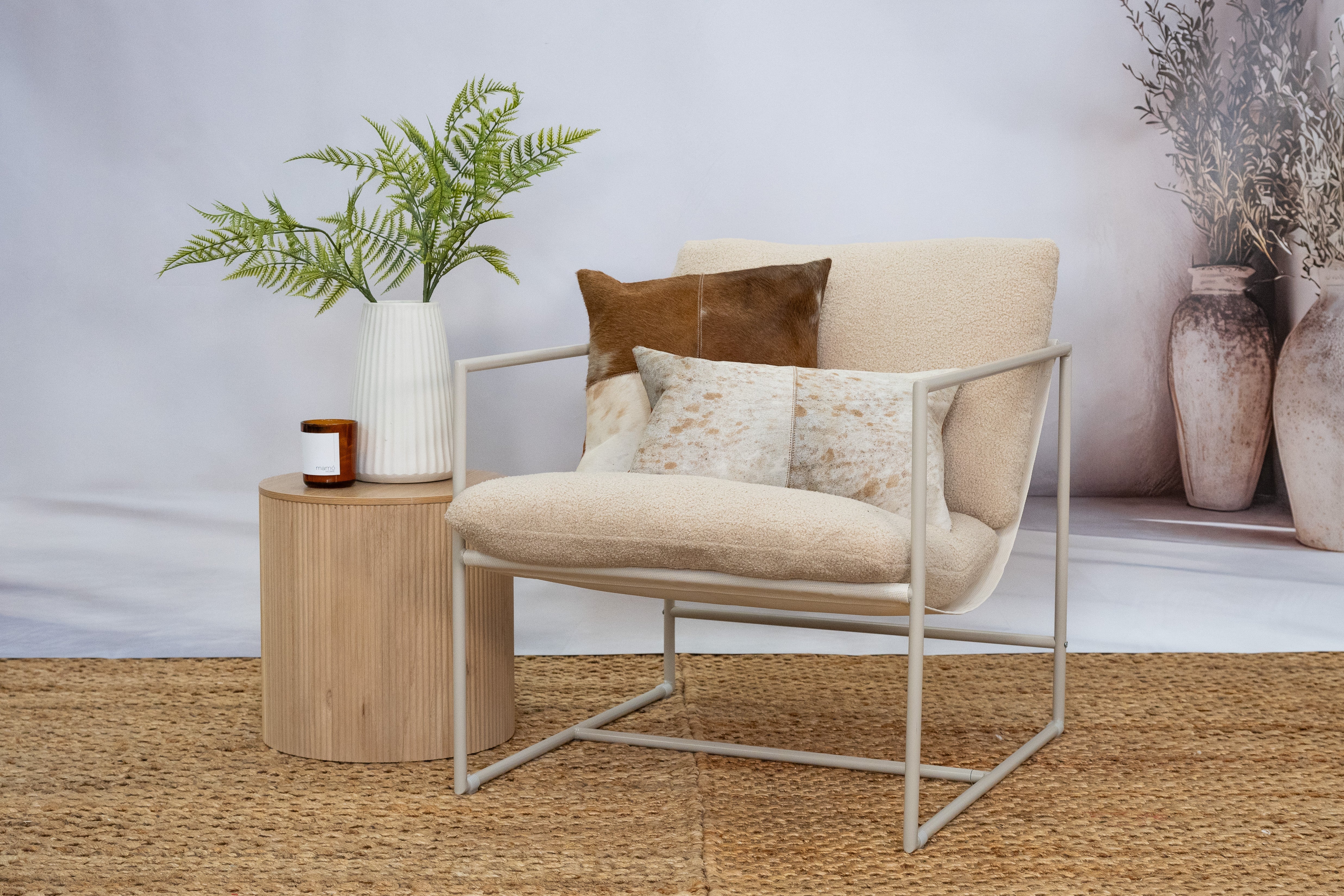 Cowhide Cushion Brown/White - Rustic Chic