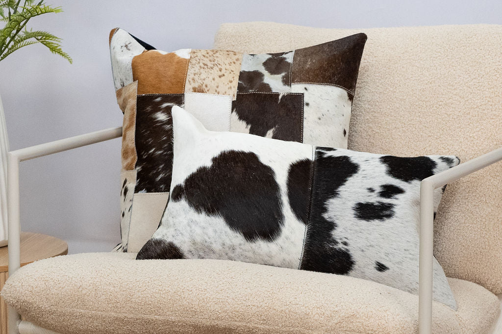 Cowhide Cushion Black/White - Luxe Contrast