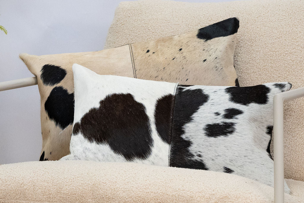 Cowhide Cushion Black/White - Luxe Contrast