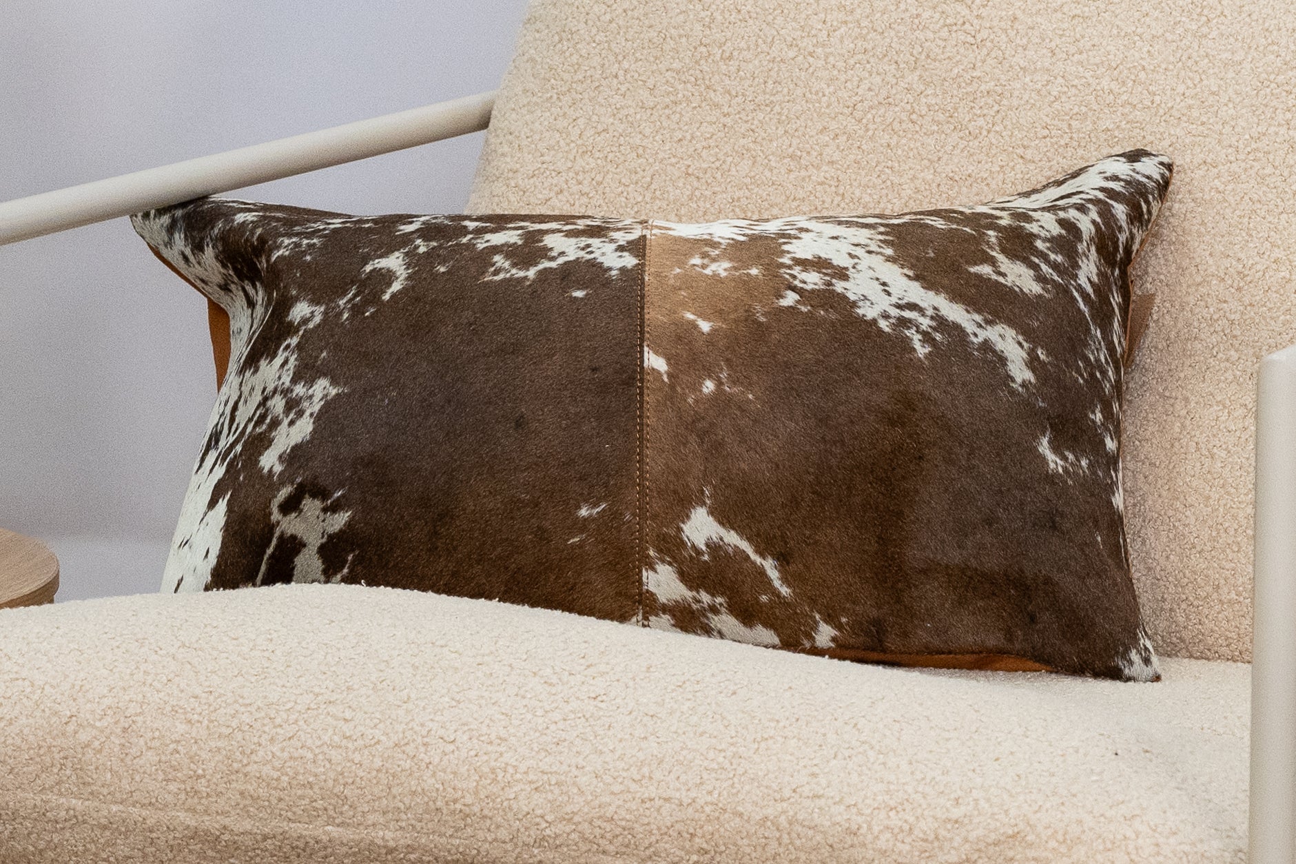 Cowhide Cushion Brown/White - Rustic Chic