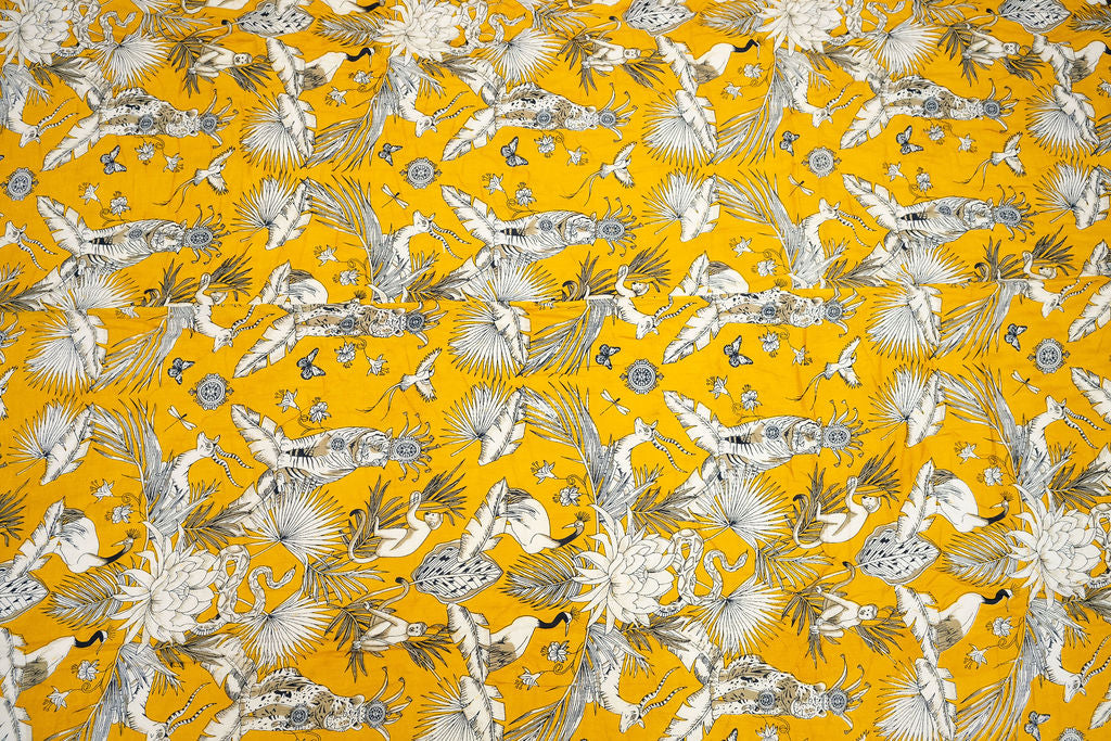 Golden Bloom Bird Print Cotton Quilt Set – 210x250cm | Linen Connections