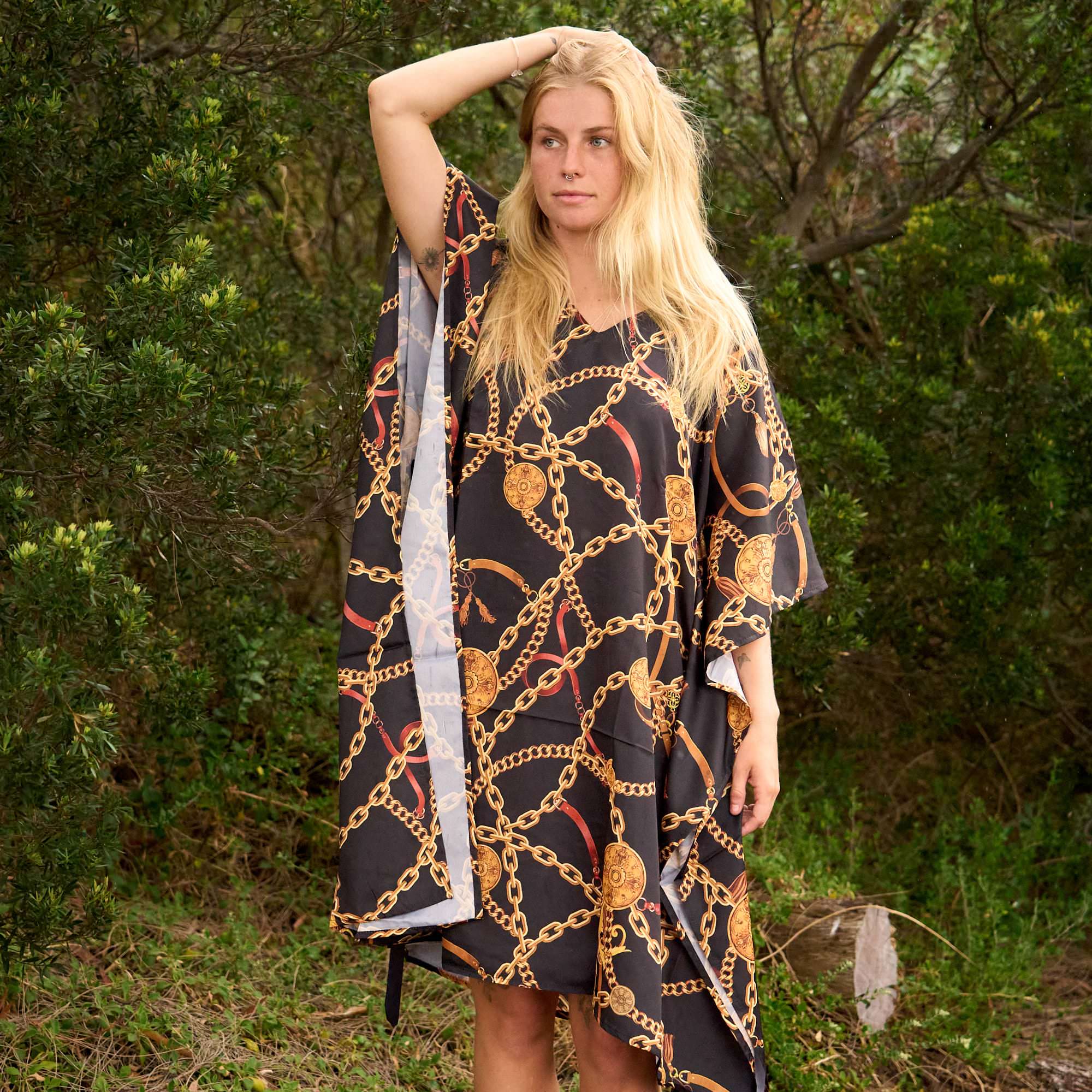 Golden Links Luxe Silk Kaftan