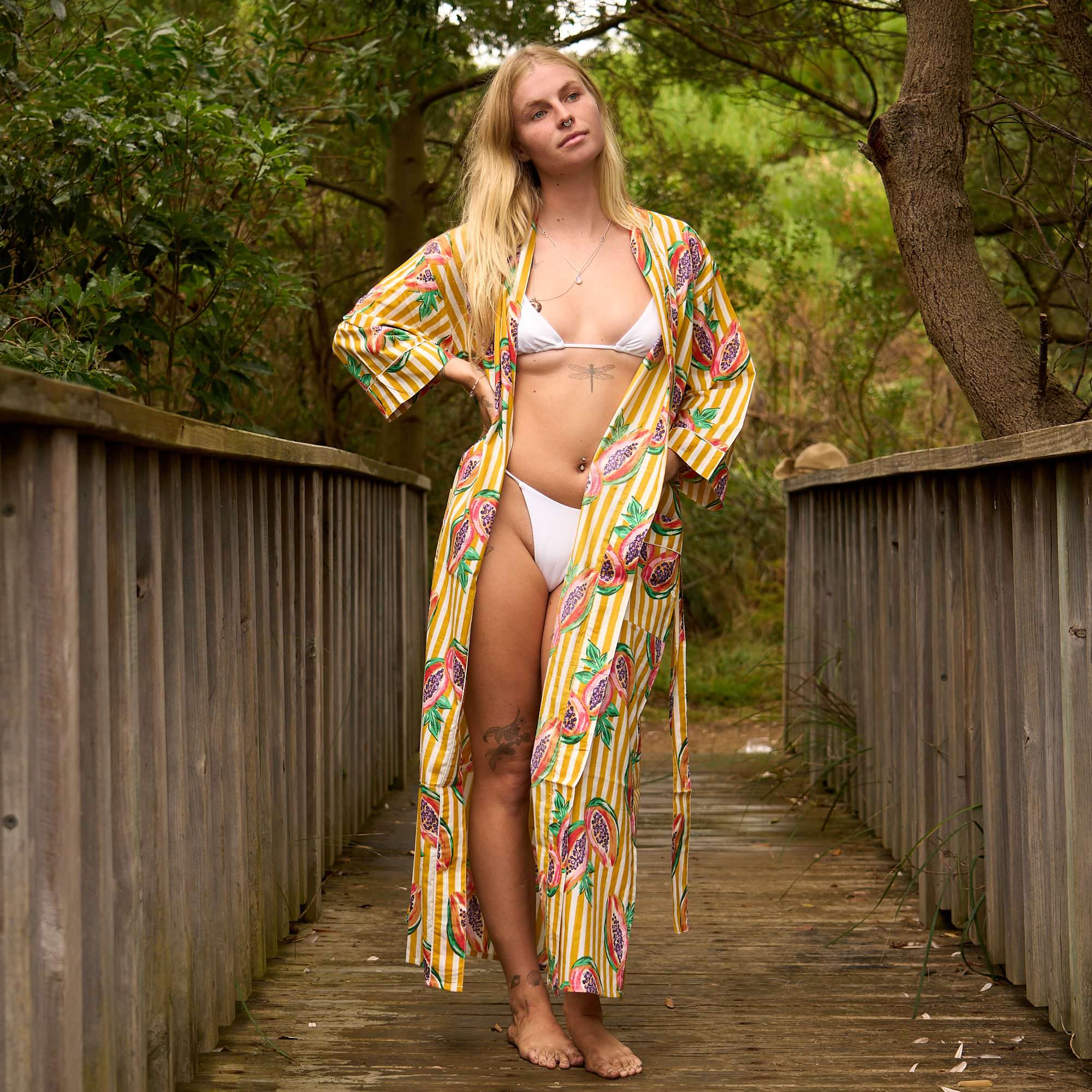 Tropical Sunshine Kimono – Cotton Robe for Beach & Lounge Vibes