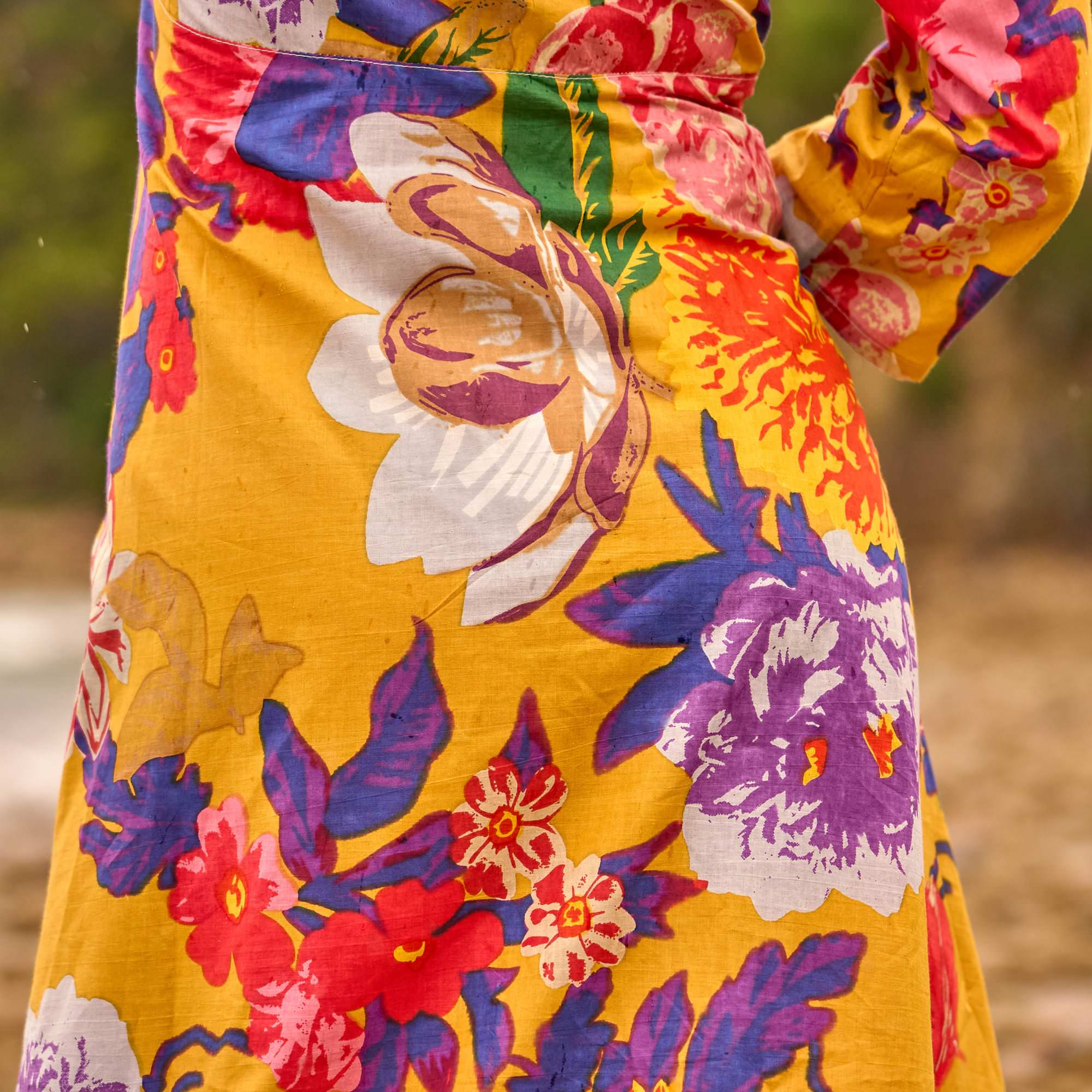 Sunset Florals Cotton Maxi Dress – Bold Floral Statement in Luxe Comfort