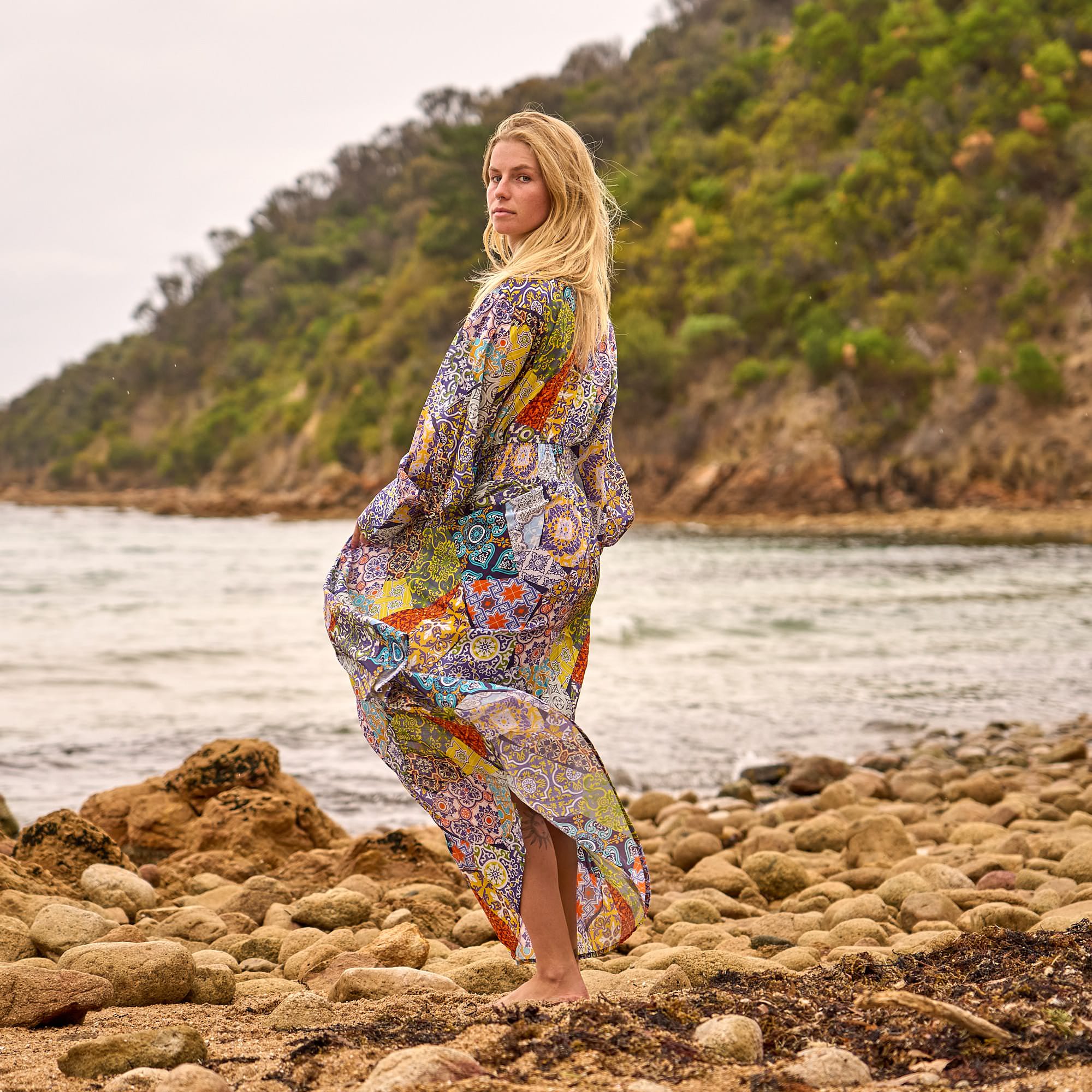 Vintage inspired handmade cotton beach dress