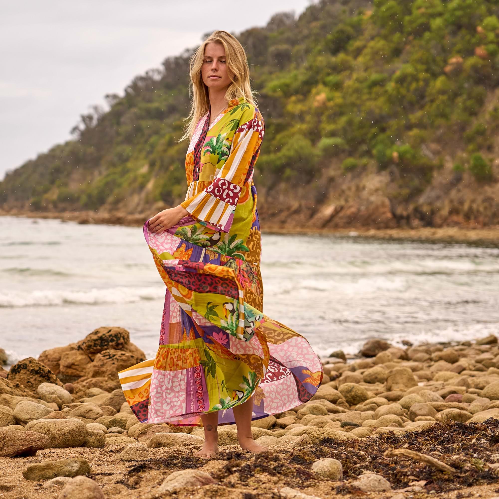 casual everyday maxi dress side view