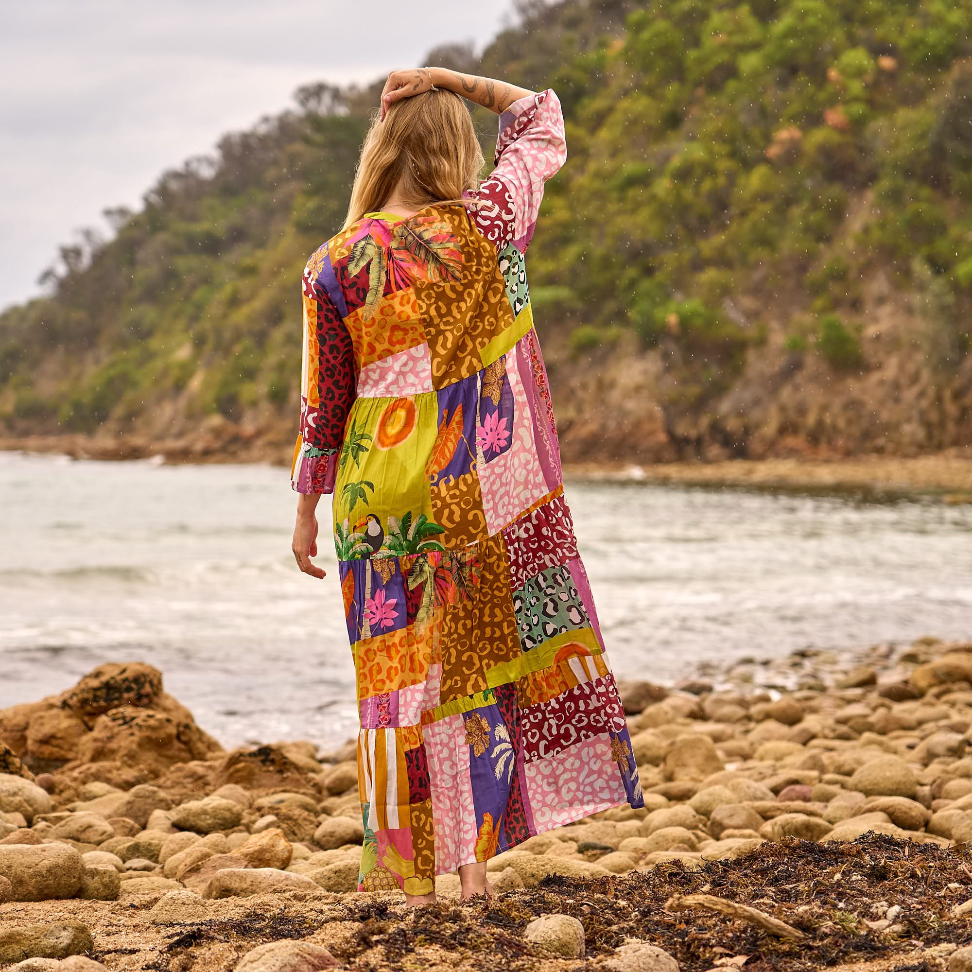 loose fit long dress back view