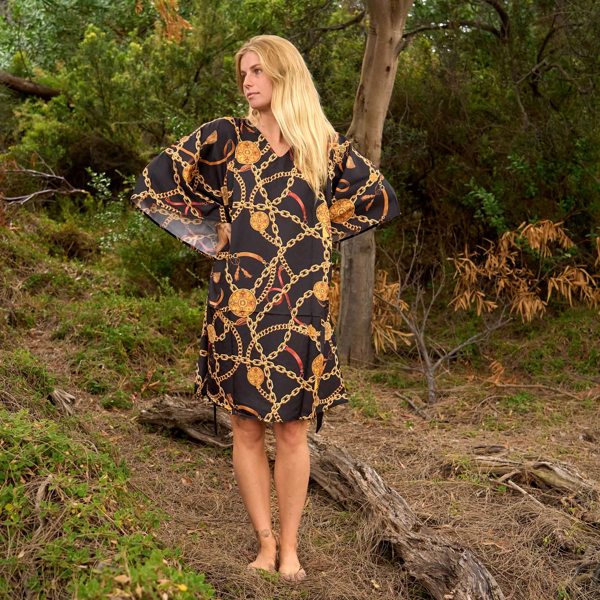 Golden Links Luxe Silk Kaftan