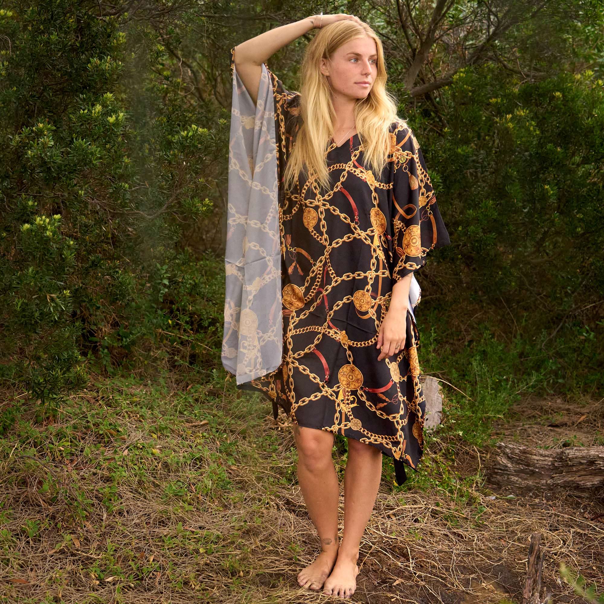 Golden Links Luxe Silk Kaftan