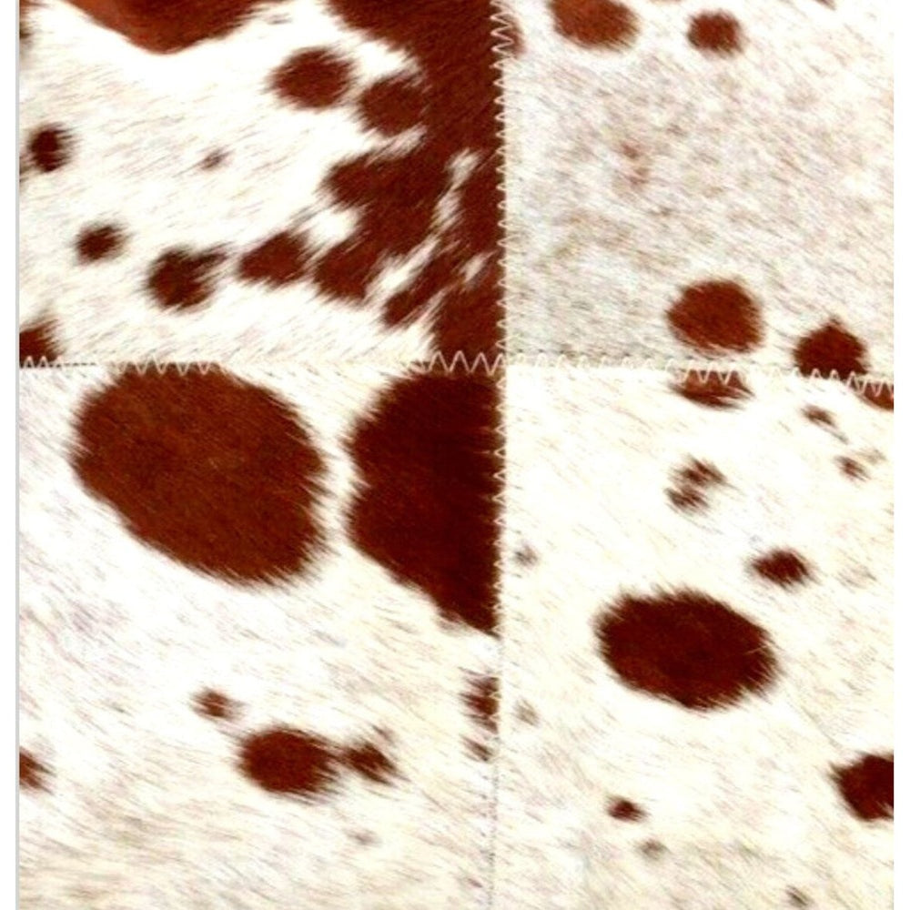 Decorative brown white cowhide cushion cover for modern living room