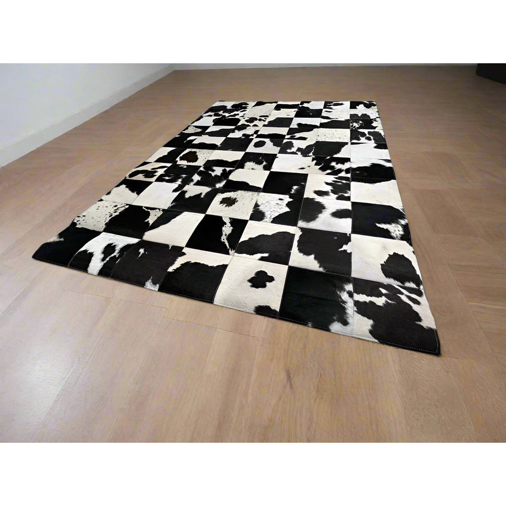 Cowhide Patchwork Rug – Handcrafted Natural Leather 160*230cm