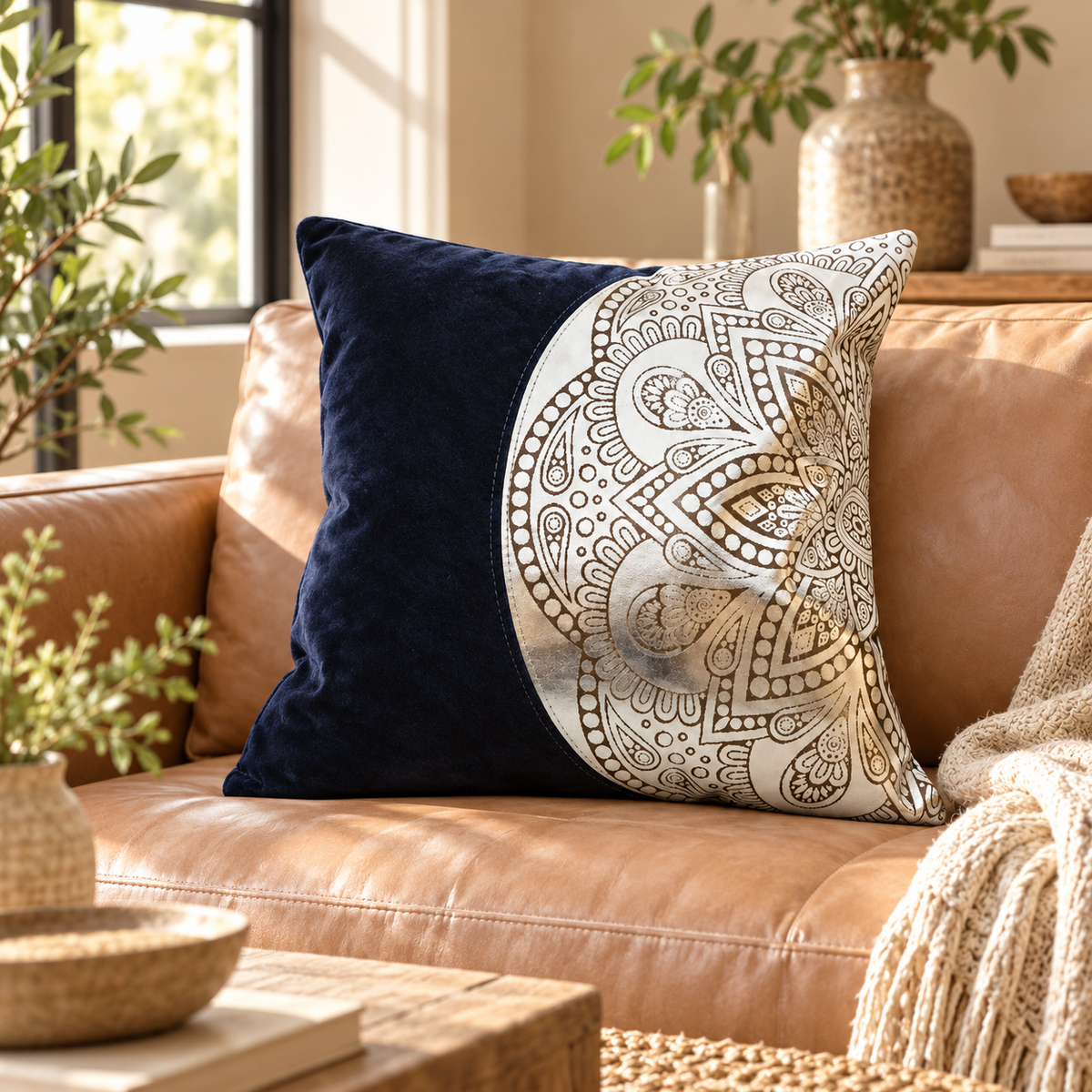 Exotic Cowhide Cushion Cover - Black Pillowcase