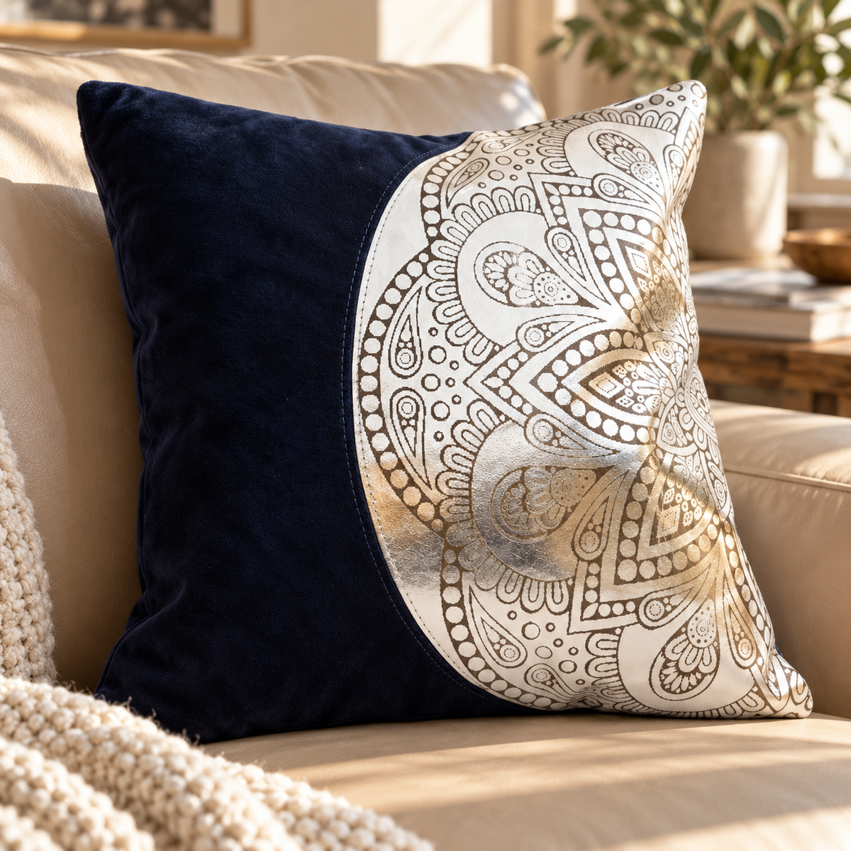 Exotic Cowhide Cushion Cover - Black Pillowcase