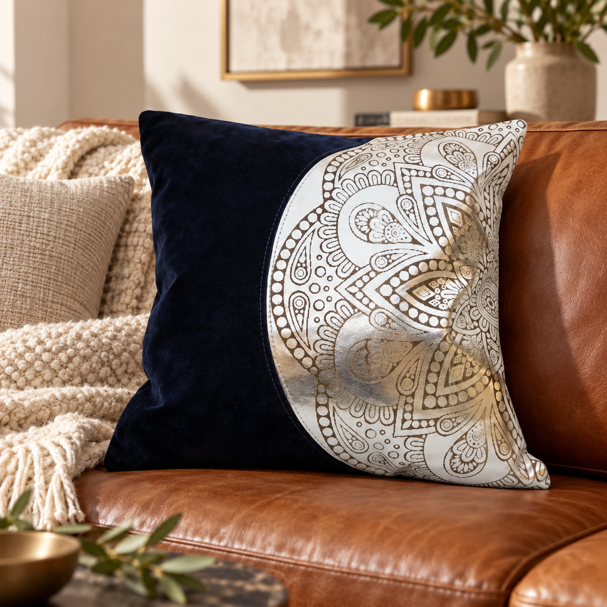 Exotic Cowhide Cushion Cover - Black Pillowcase