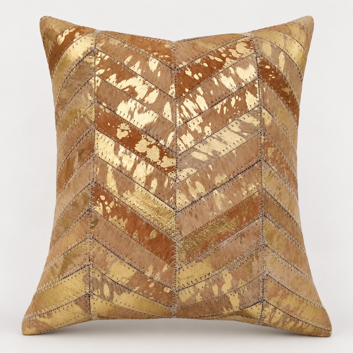 Exotic Cowhide Cushion Cover - Golden Pillowcase